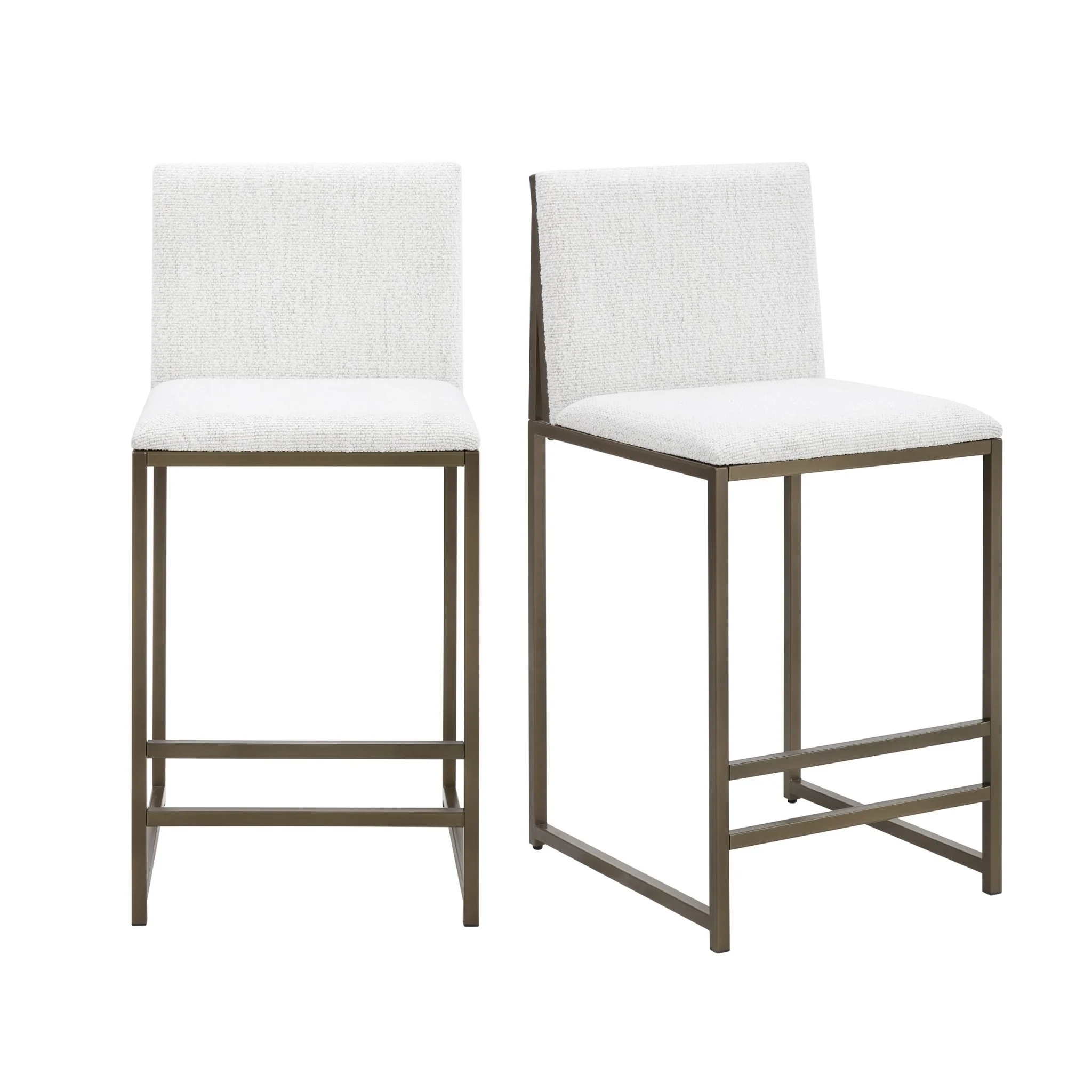 Rae Set of 2 Barstools - Ivory Boucle - Image 2