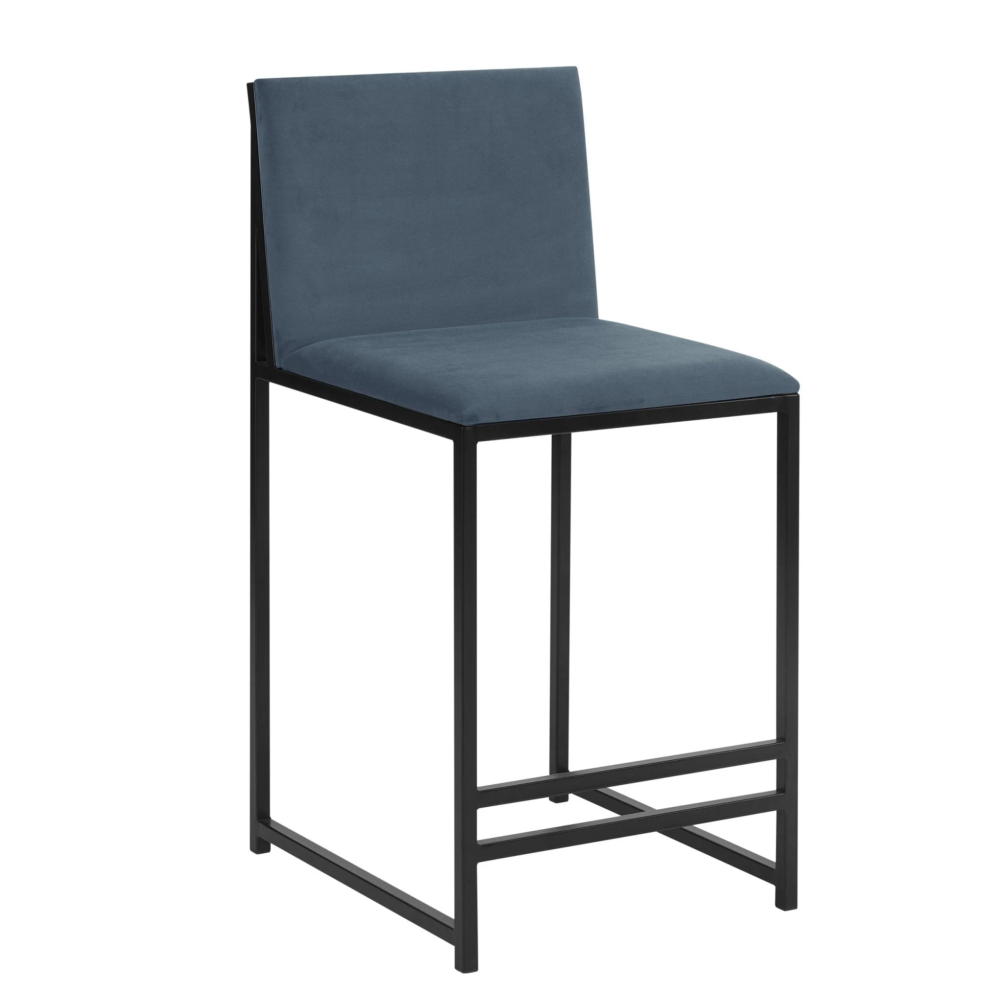 Rae Set Of 2 Barstools - Velvet - Blue - Image 2