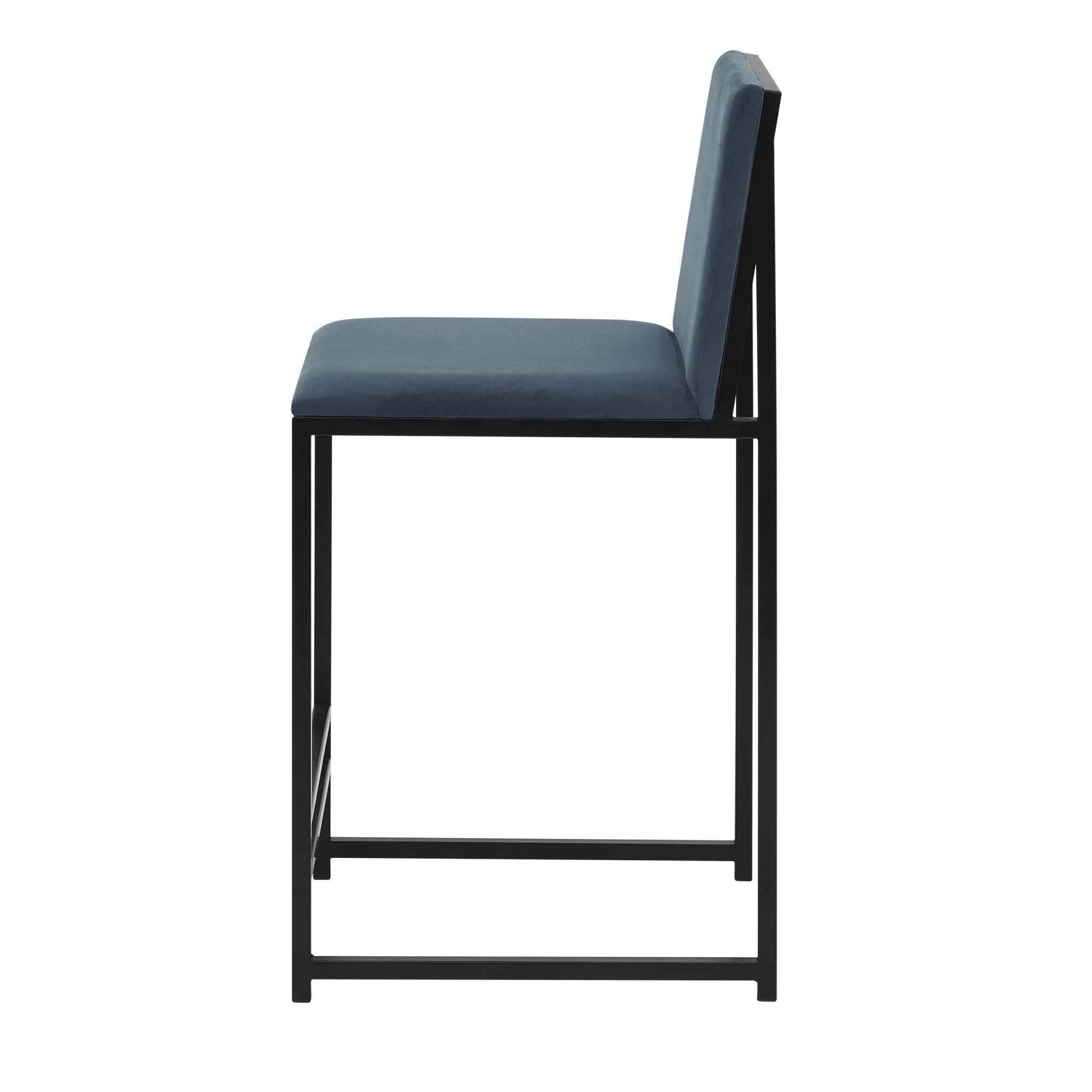 Rae Set Of 2 Barstools - Velvet - Blue - Image 4