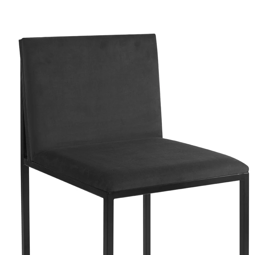 Rae Set Of 2 Barstools - Velvet - Charcoal - Image 4