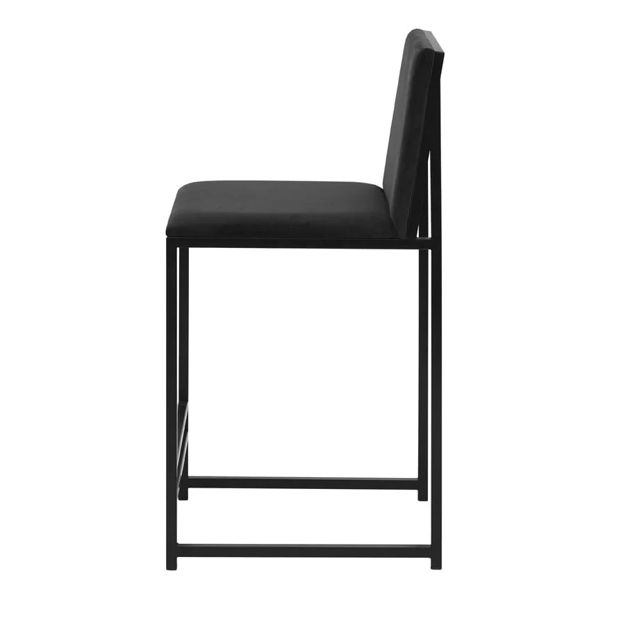 Rae Set Of 2 Barstools - Velvet - Charcoal - Image 6
