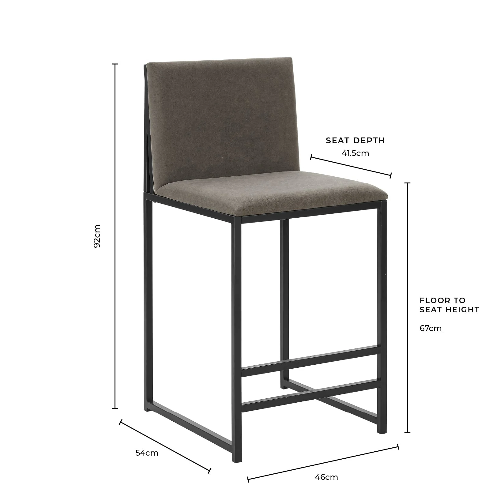 Rae Set Of 2 Barstools - Velvet - Charcoal - Image 9