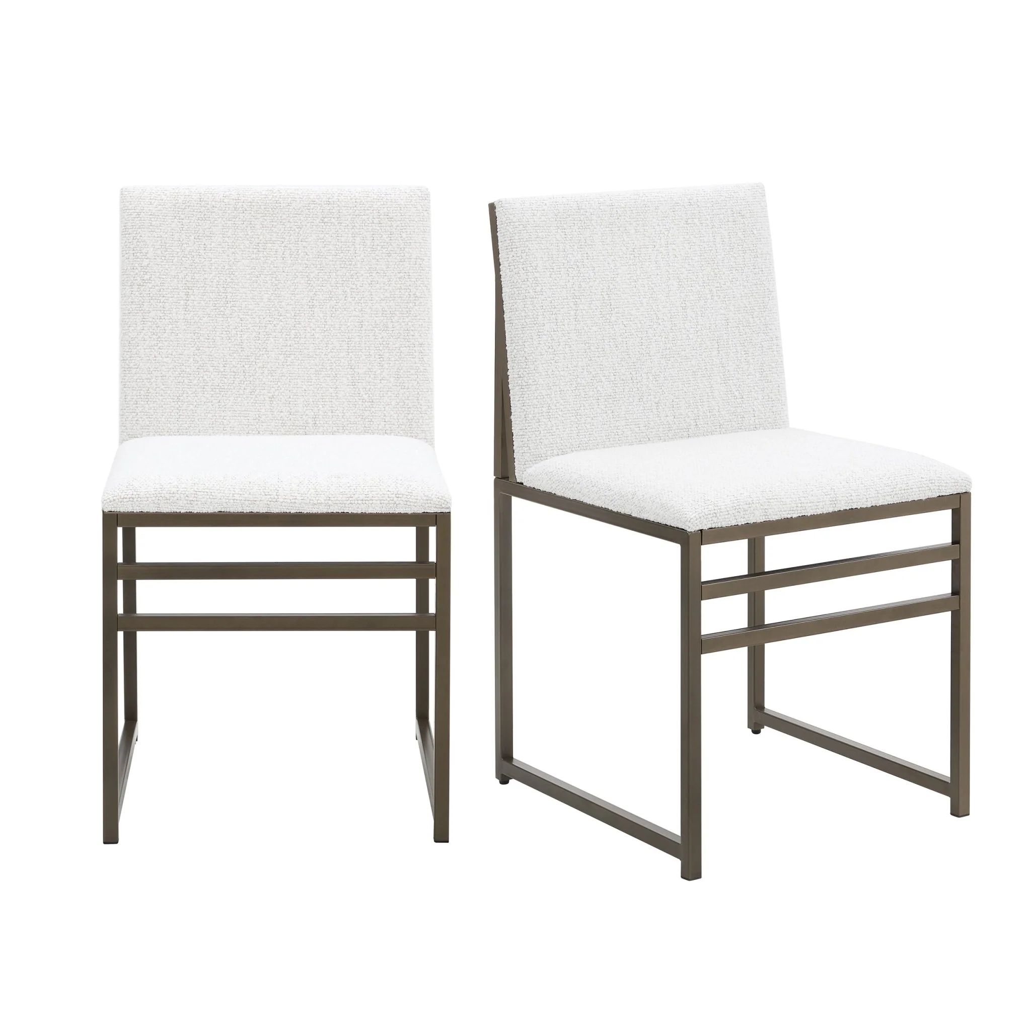 Rae Set of 2 Dining Chairs - Ivory Boucle - Image 2