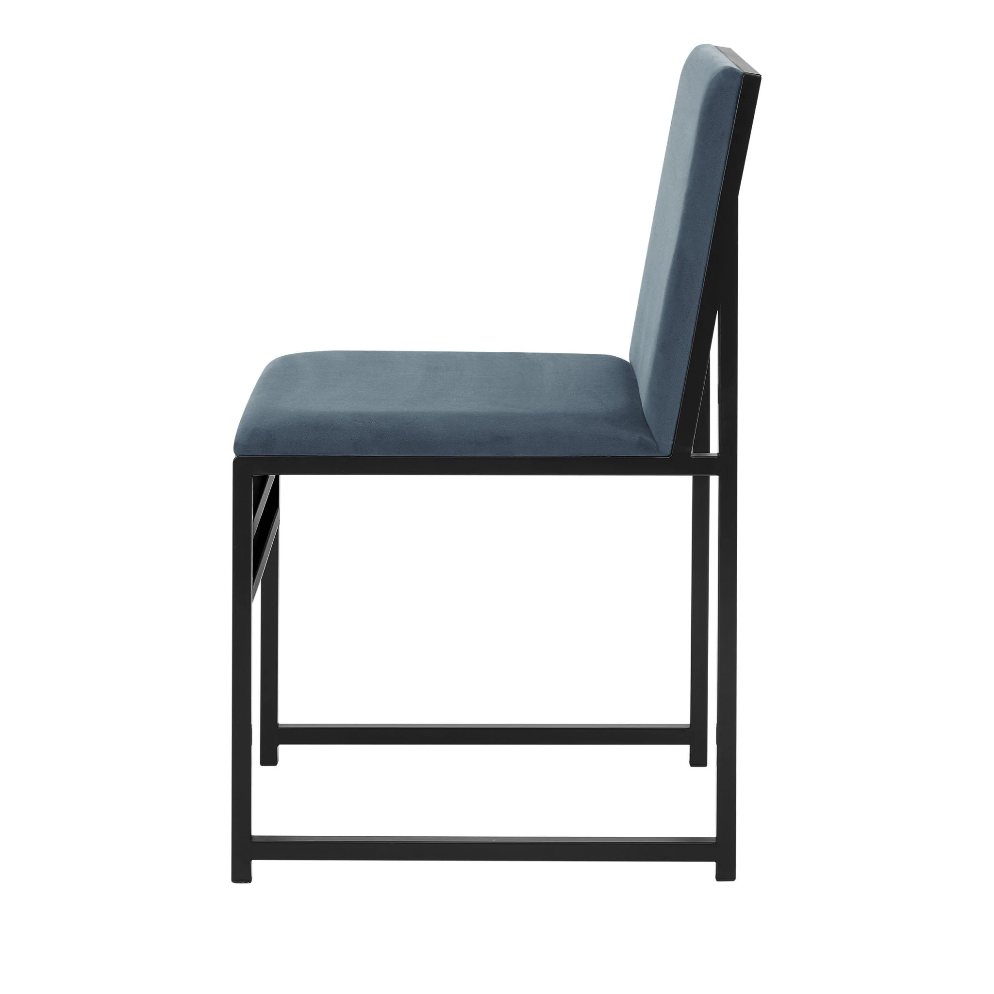 Rae Set of 2 Dining Chairs - Velvet - Blue - Image 5
