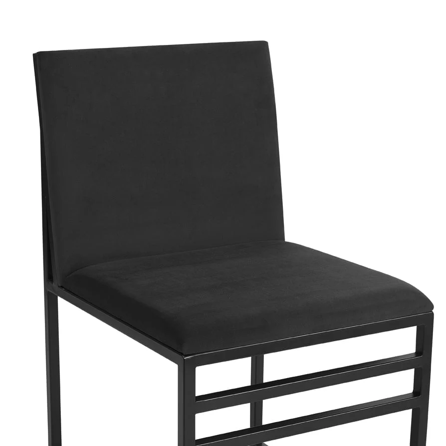 Rae Set of 2 Dining Chairs - Velvet - Charcoal - Image 4