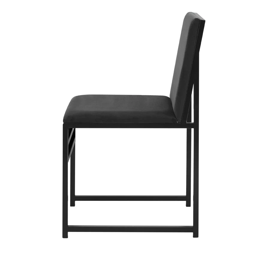 Rae Set of 2 Dining Chairs - Velvet - Charcoal - Image 6