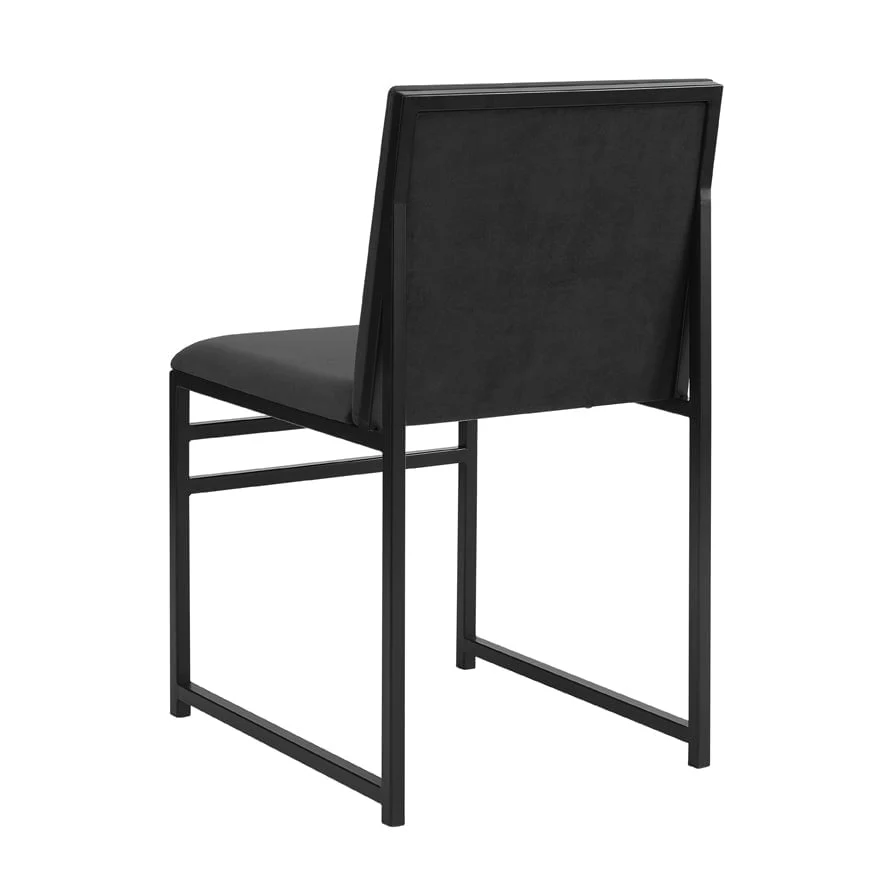 Rae Set of 2 Dining Chairs - Velvet - Charcoal - Image 7