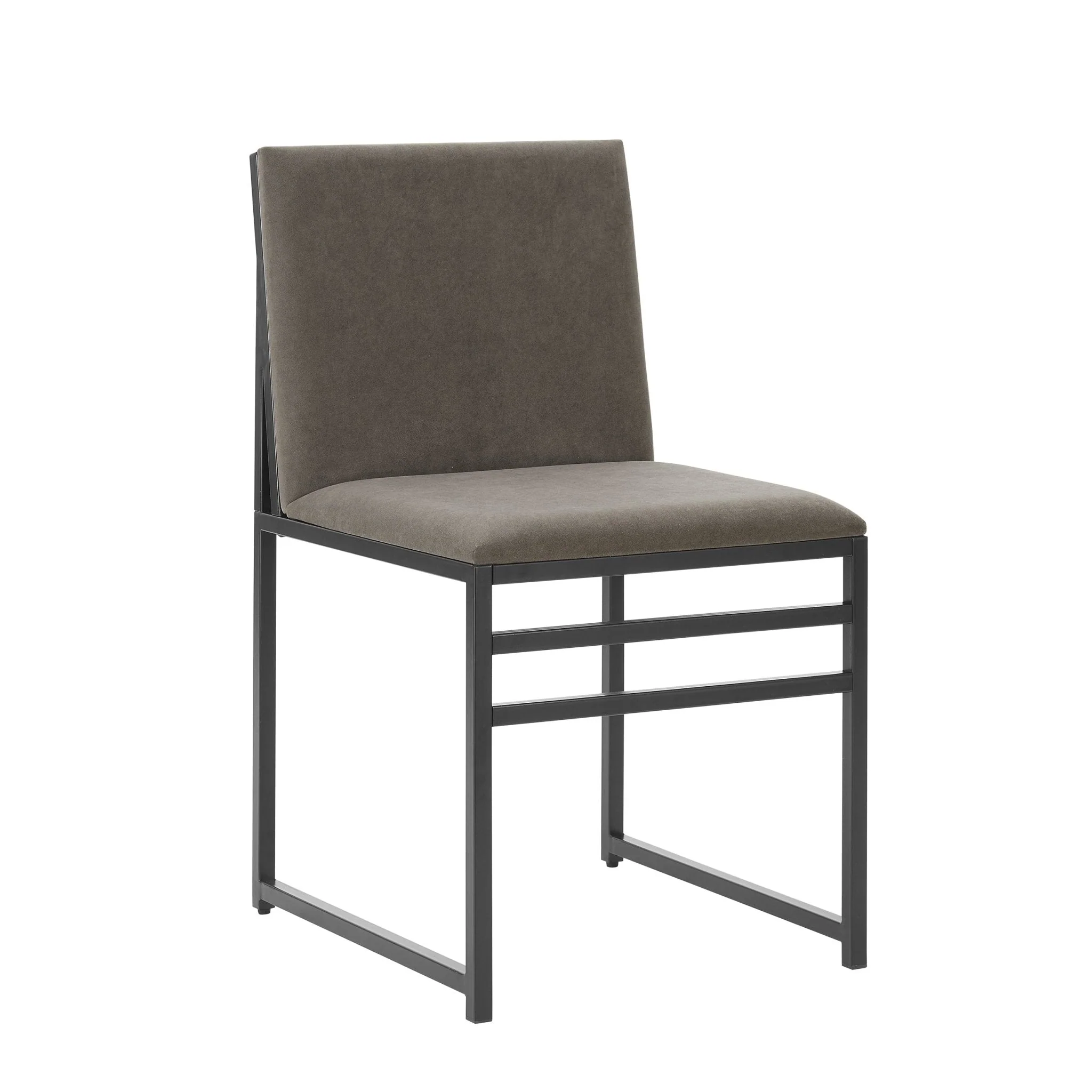 Rae Set of 2 Dining Chairs - Velvet - Dark Taupe - Image 2