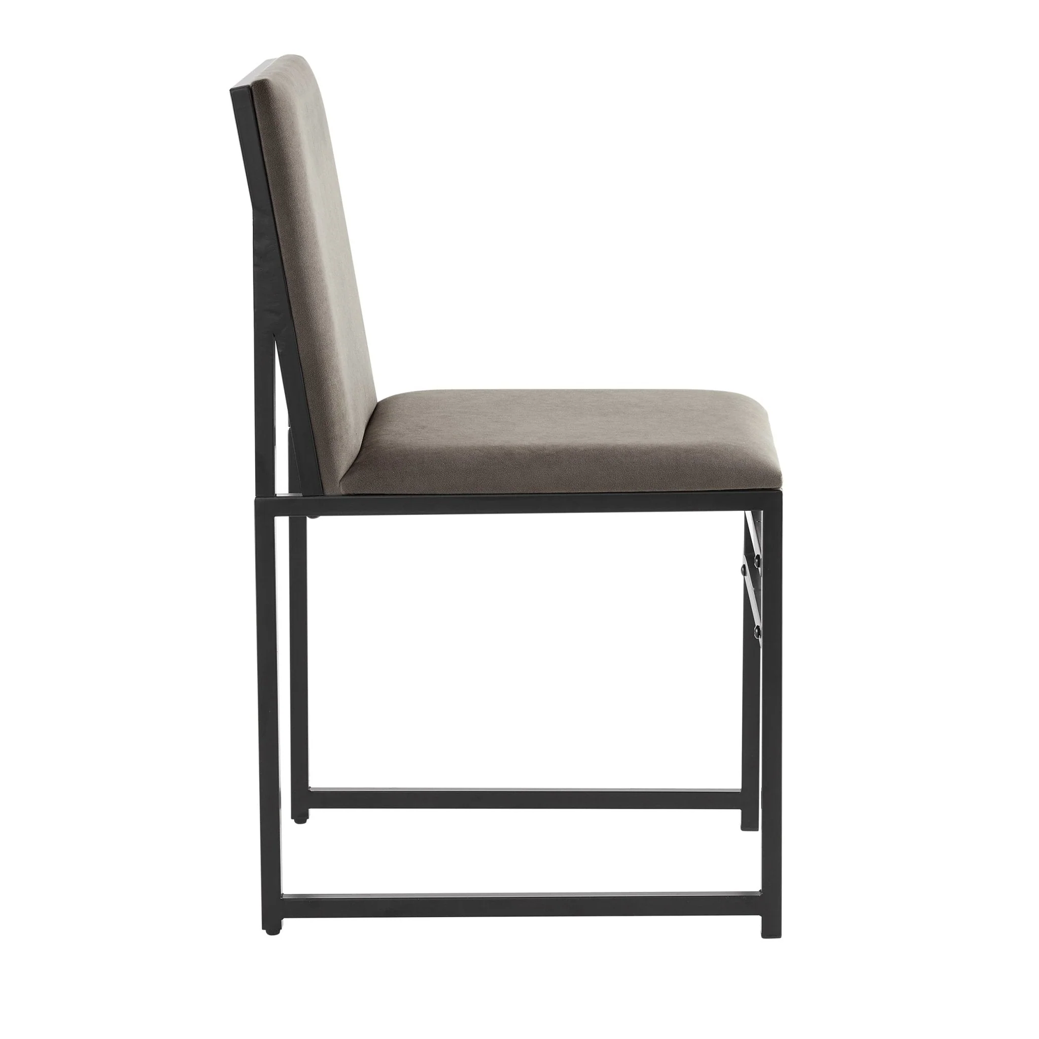 Rae Set of 2 Dining Chairs - Velvet - Dark Taupe - Image 4