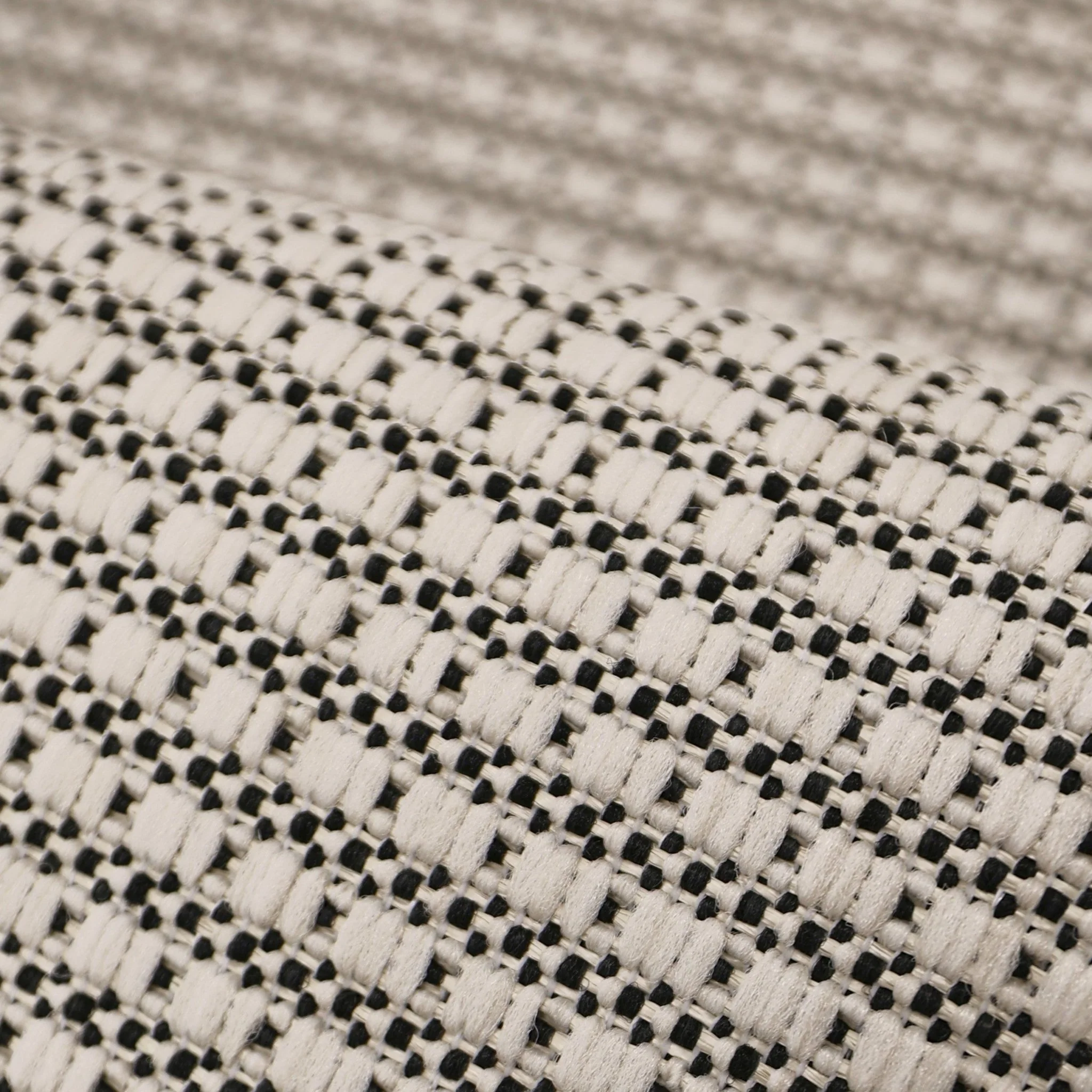 Ramona Border Flatweave Indoor/Outdoor Rug - White/Black - Image 6