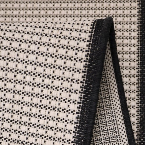 Ramona Border Flatweave Indoor/Outdoor Rug - White/Black - Image 8