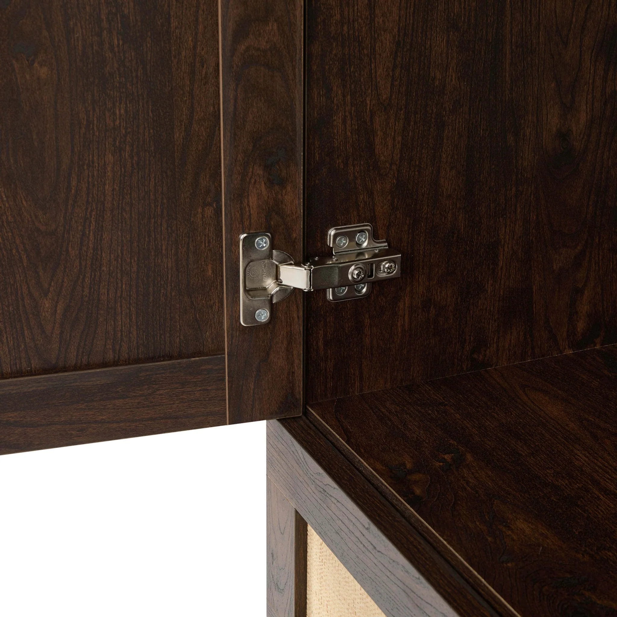 Raven Rattan 2 Door Wardrobe with Drawers - Walnut - Image 6