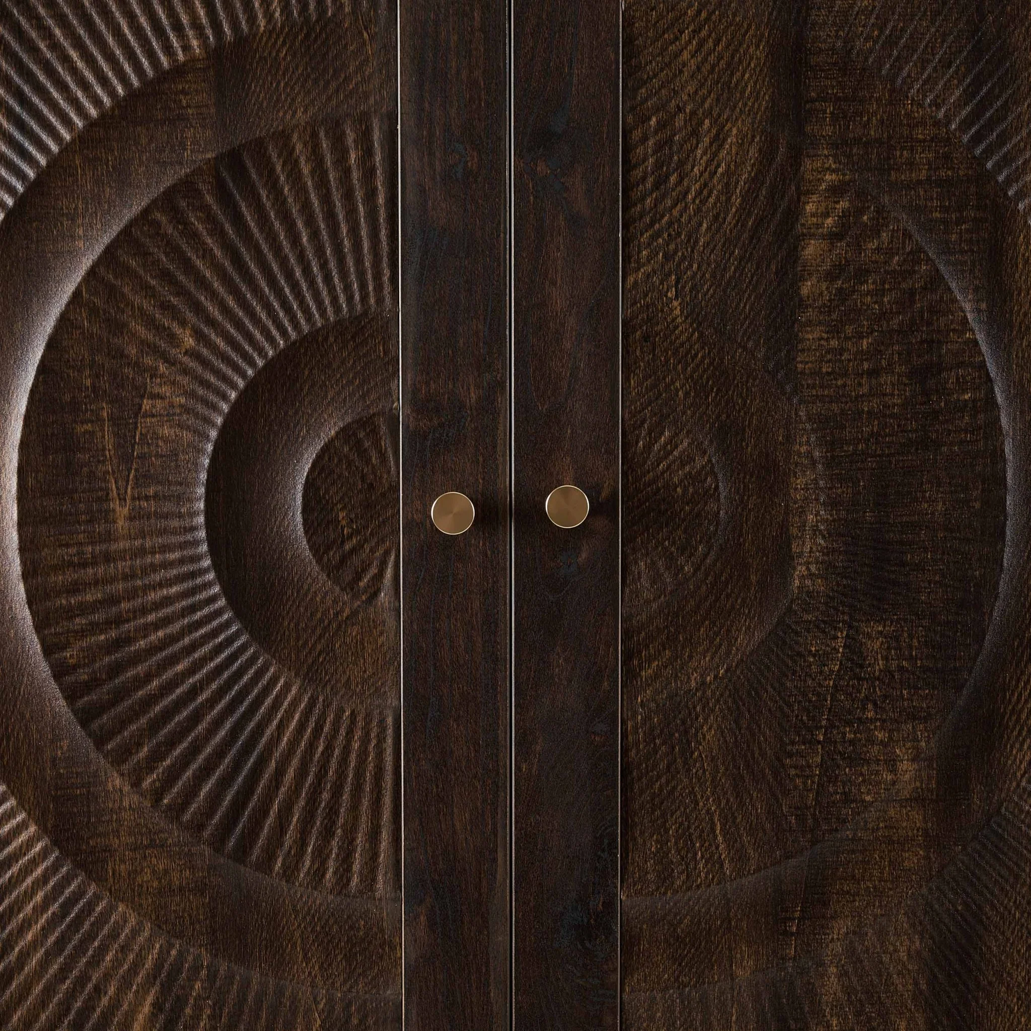 Raven Rattan 2 Door Wardrobe with Drawers - Walnut - Image 7