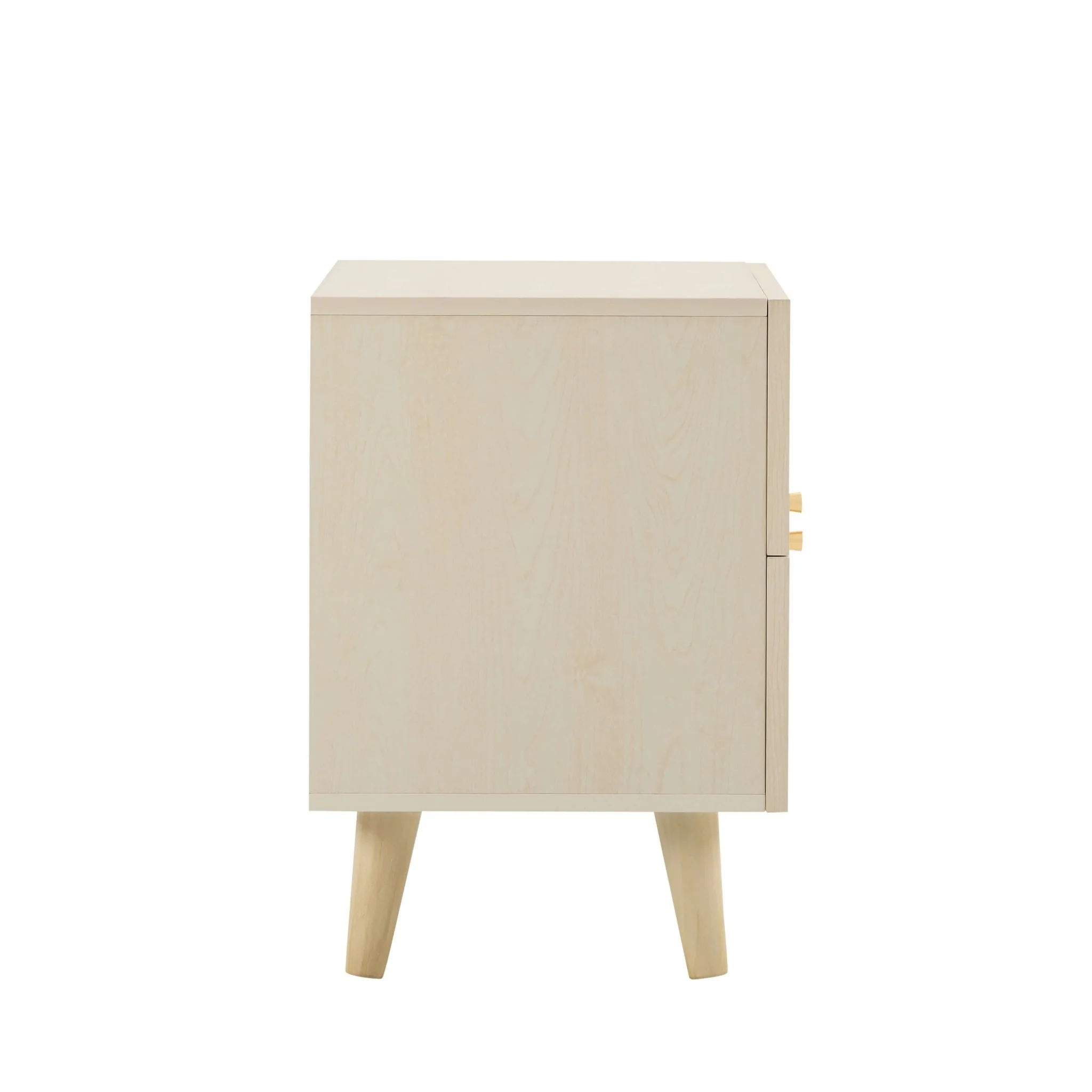 Raven Rattan 2 Drawer Bedside Table - Cream Oak Effect - Image 6
