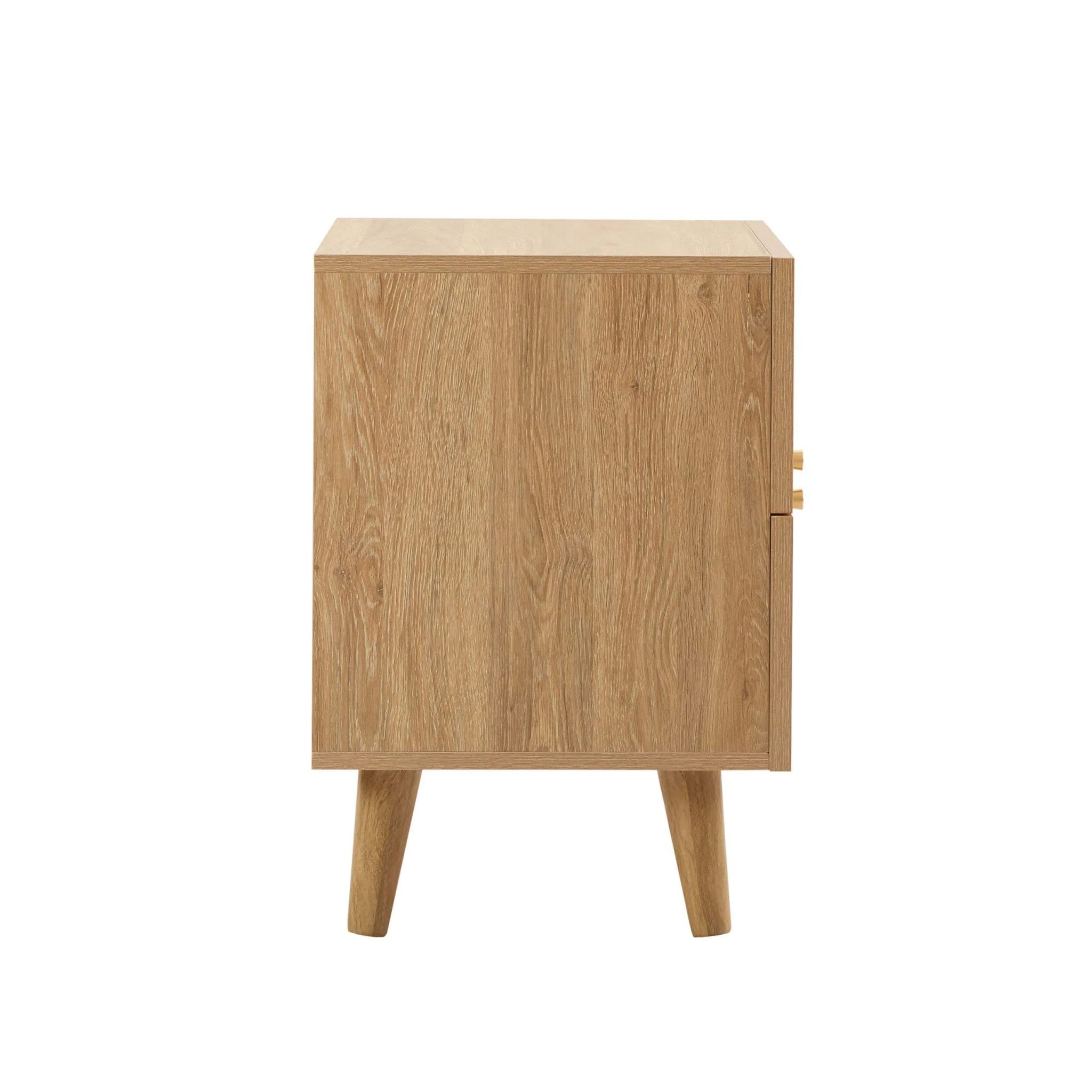 Raven Rattan 2 Drawer Bedside Table - Light Wood - Image 6