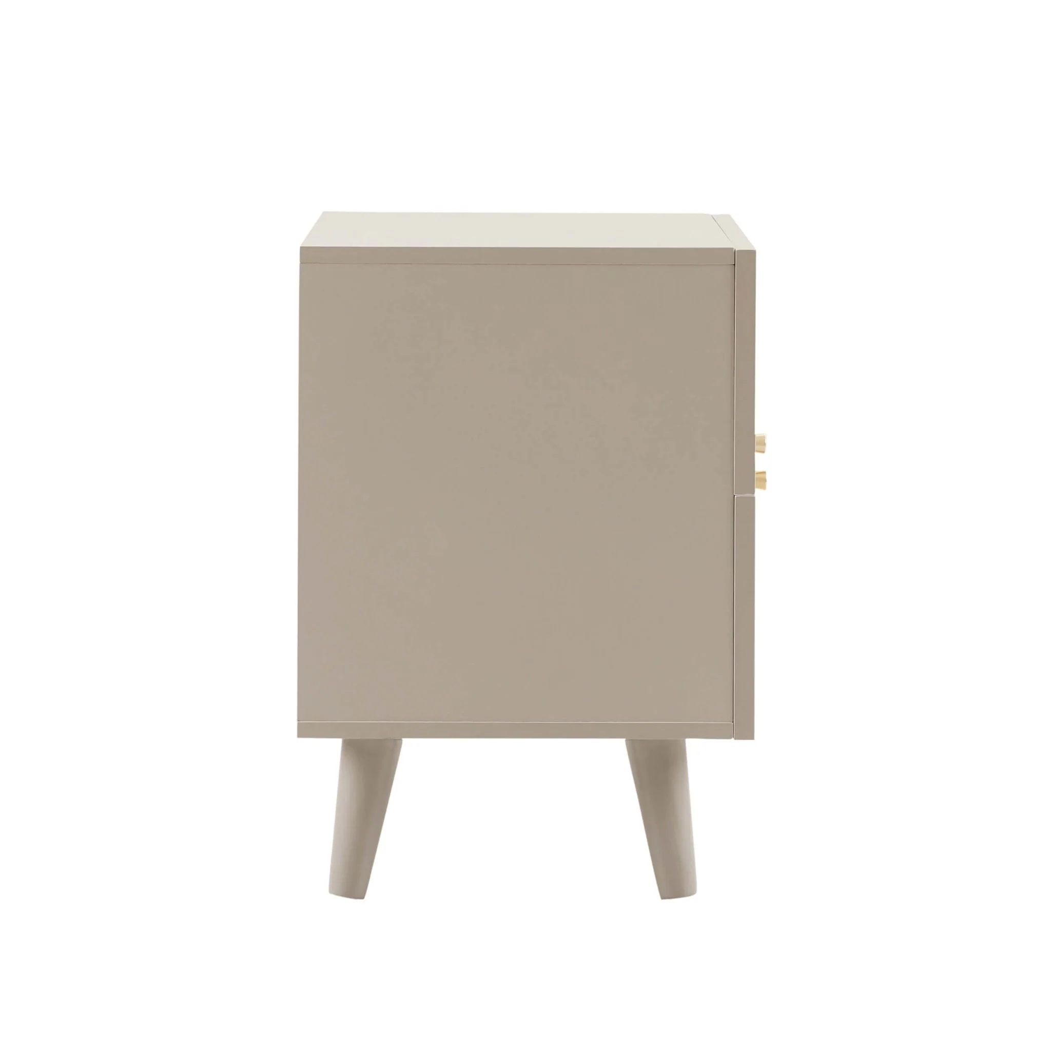 Raven Rattan 2 Drawer Bedside Table - Taupe - Image 6