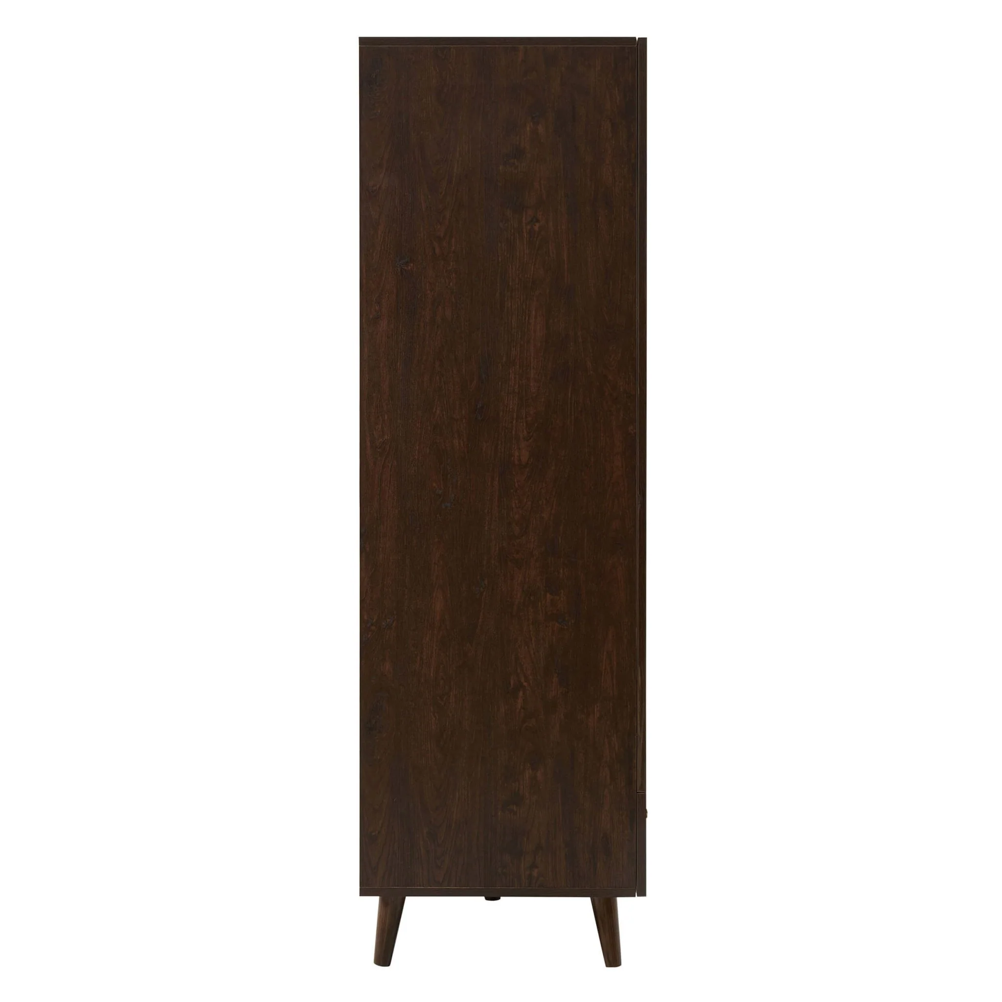Raven Rattan 3 Door Wardrobe with Drawers - Walnut - Image 6