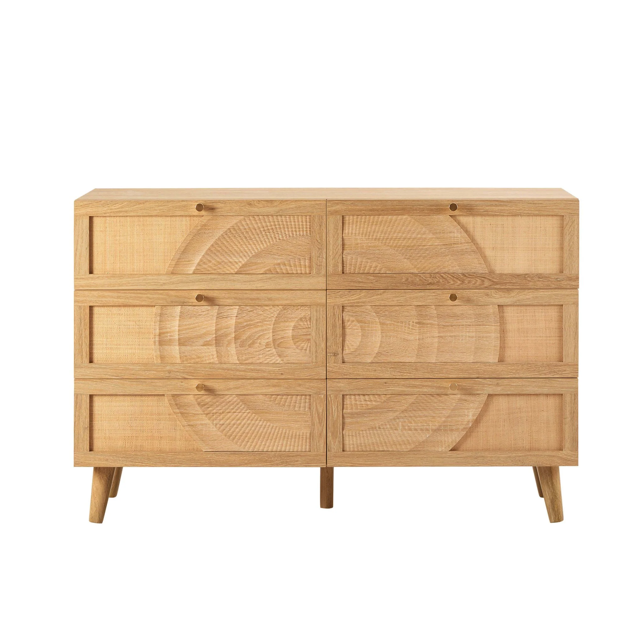 Raven Rattan 6 Drawer Chest - Light Wood - Image 3