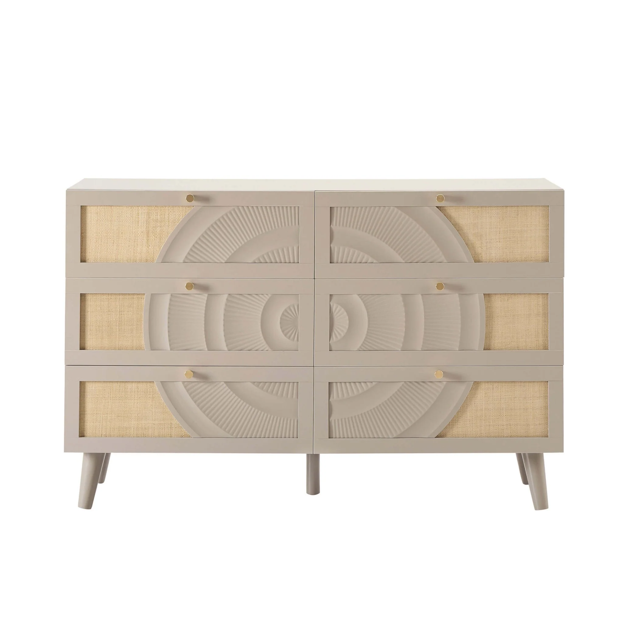 Raven Rattan 6 Drawer Chest - Taupe - Image 5