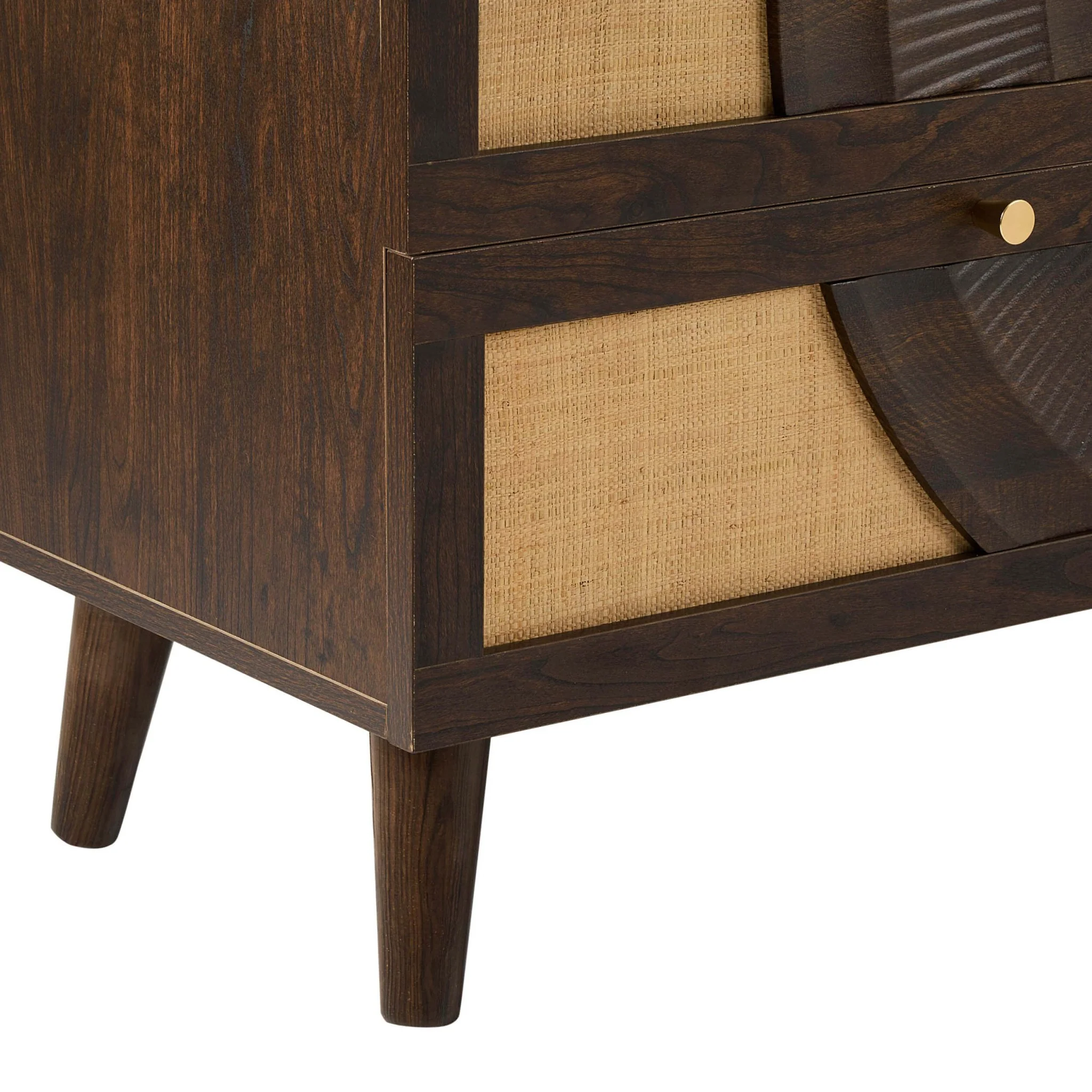 Raven Rattan 6 Drawer Chest - Walnut - Image 7