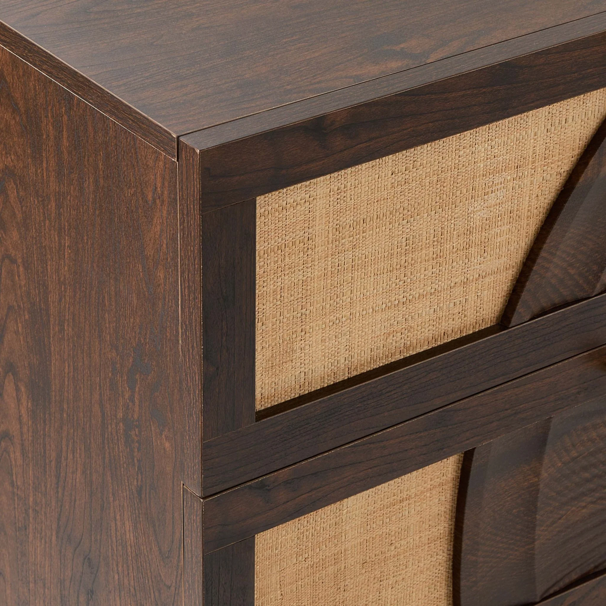Raven Rattan 6 Drawer Chest - Walnut - Image 8