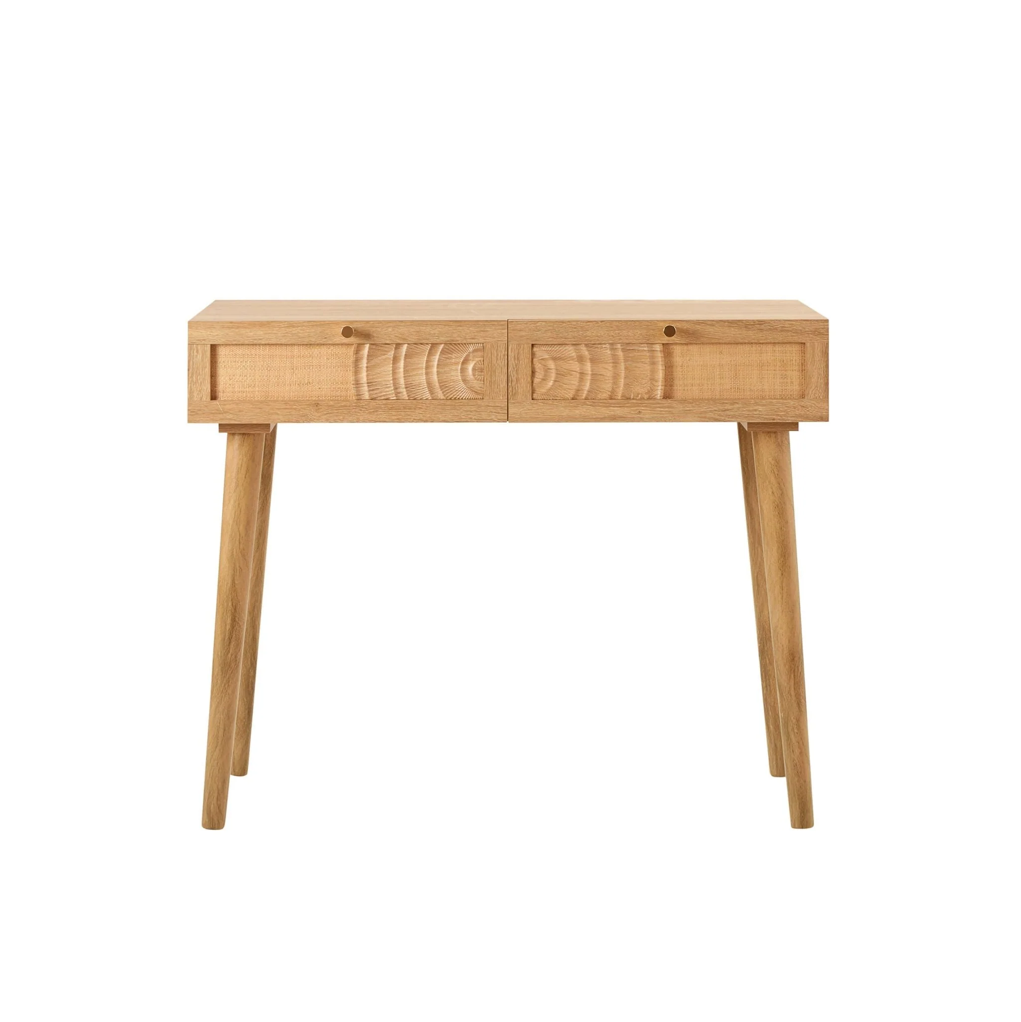Raven Rattan Dressing Table with Drawers - Light Wood - Image 5