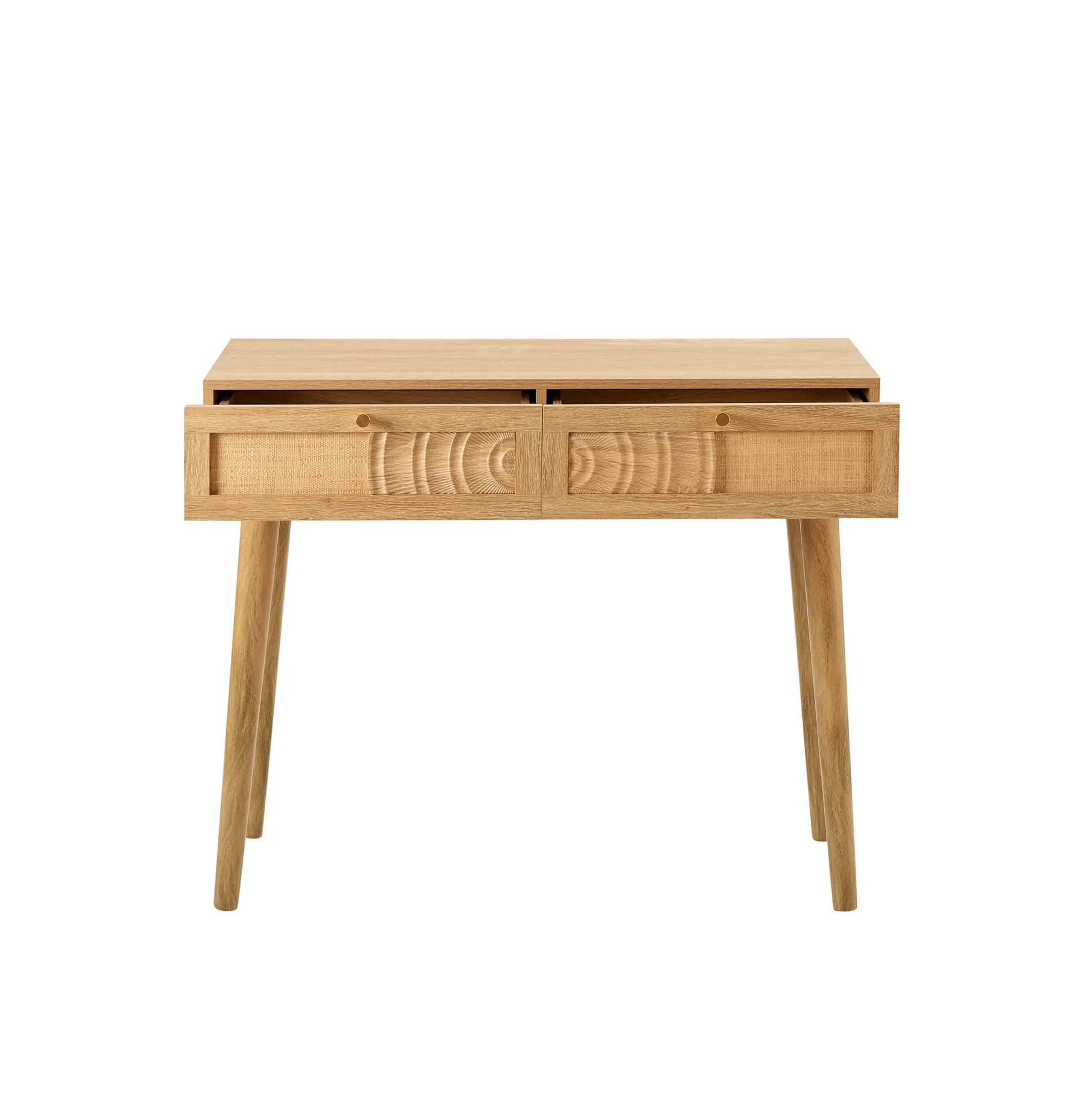 Raven Rattan Dressing Table with Drawers - Light Wood - Image 6