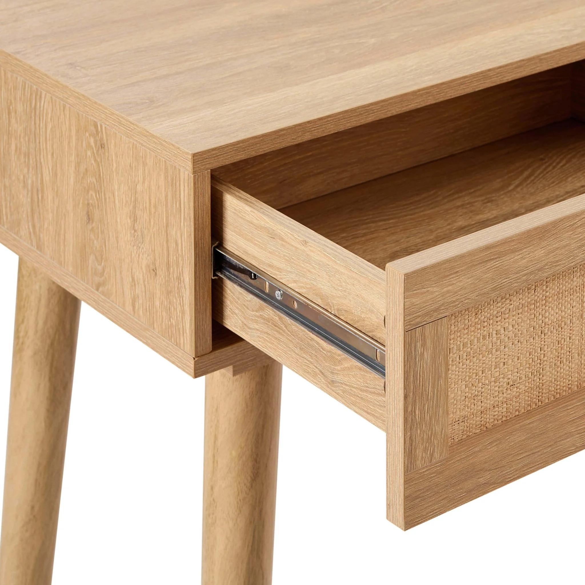 Raven Rattan Dressing Table with Drawers - Light Wood - Image 8
