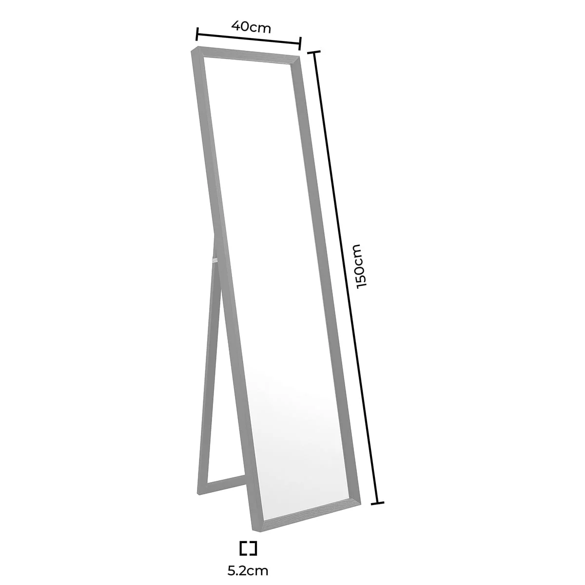 Rectangle Free Standing Mirror - Black - Image 3