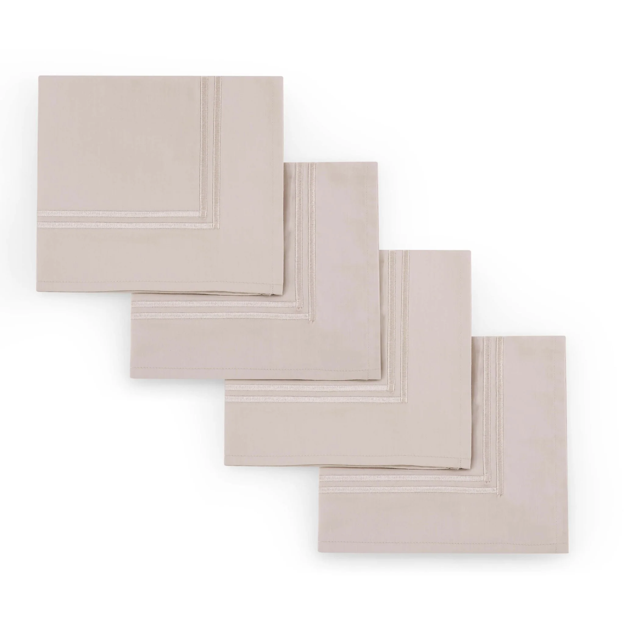 Regent 100% Cotton Set of 4 Napkins 400 Thread Count - Champagne - Image 2