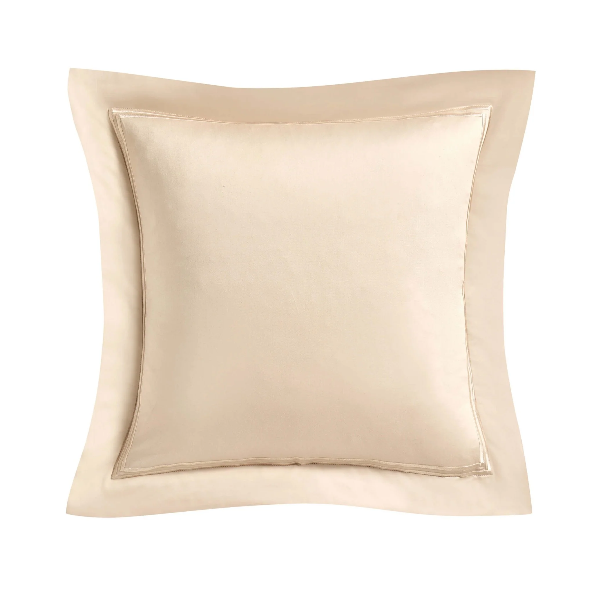 Regent Embroidered 100% Cotton Pair of Oxford Square Pillowcases - Champagne - Image 4