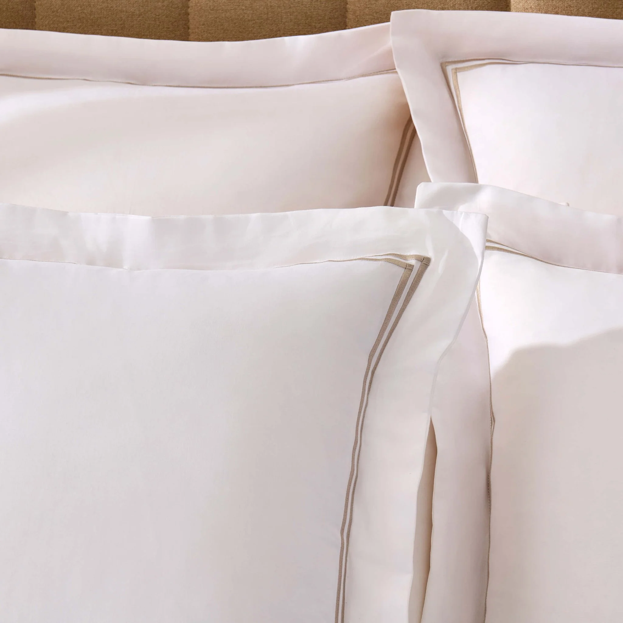 Regent Embroidered 100% Cotton Pair of Oxford Square Pillowcases - Grey - Image 2