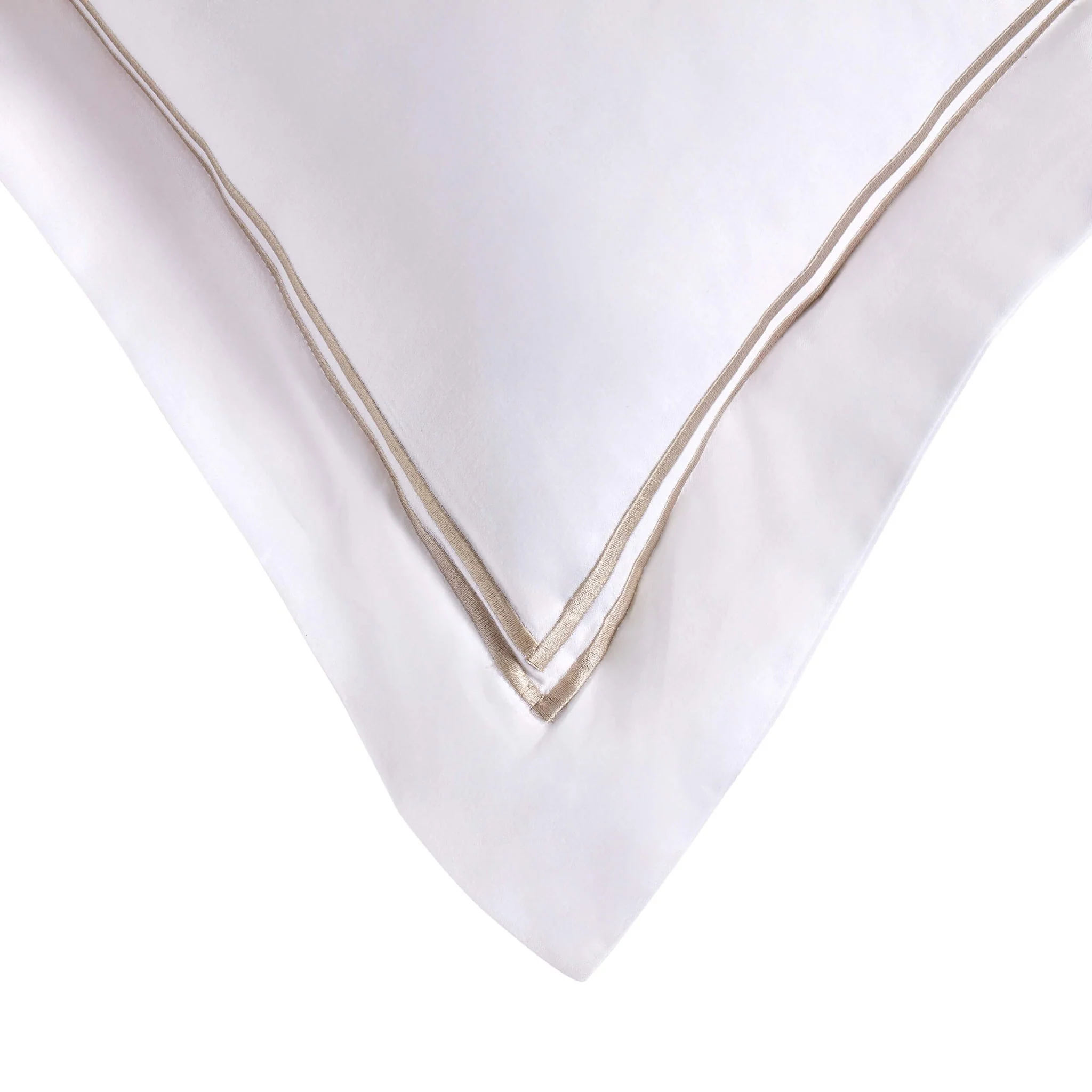 Regent Embroidered 100% Cotton Pair of Oxford Square Pillowcases - Grey - Image 4