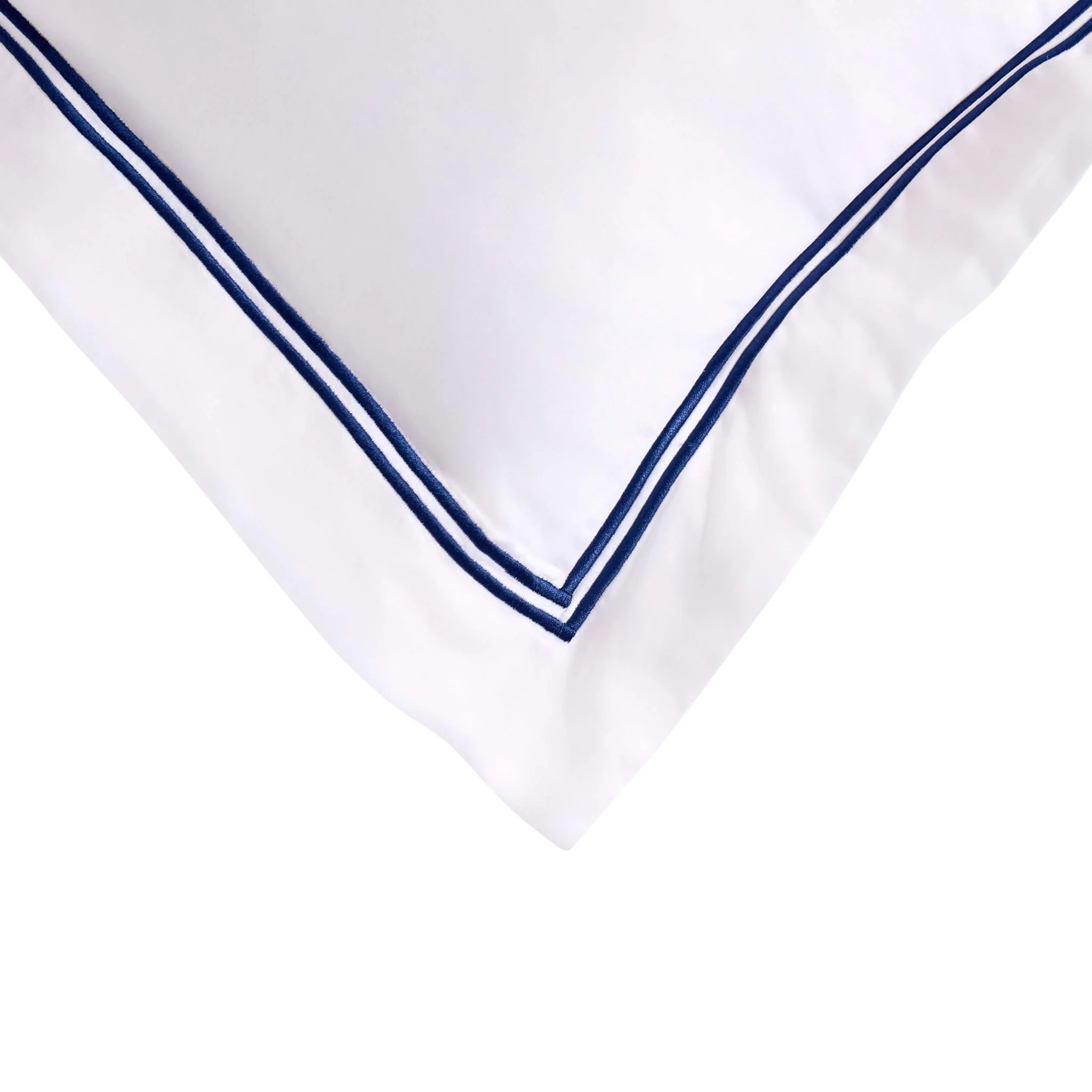 Regent Embroidered 100% Cotton Pair of Oxford Square Pillowcases - Navy - Image 4