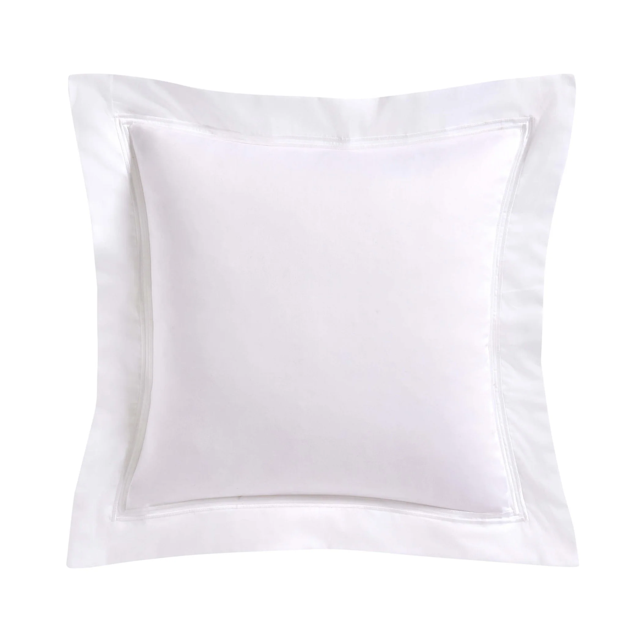 Regent Embroidered 100% Cotton Pair of Oxford Square Pillowcases - White - Image 3