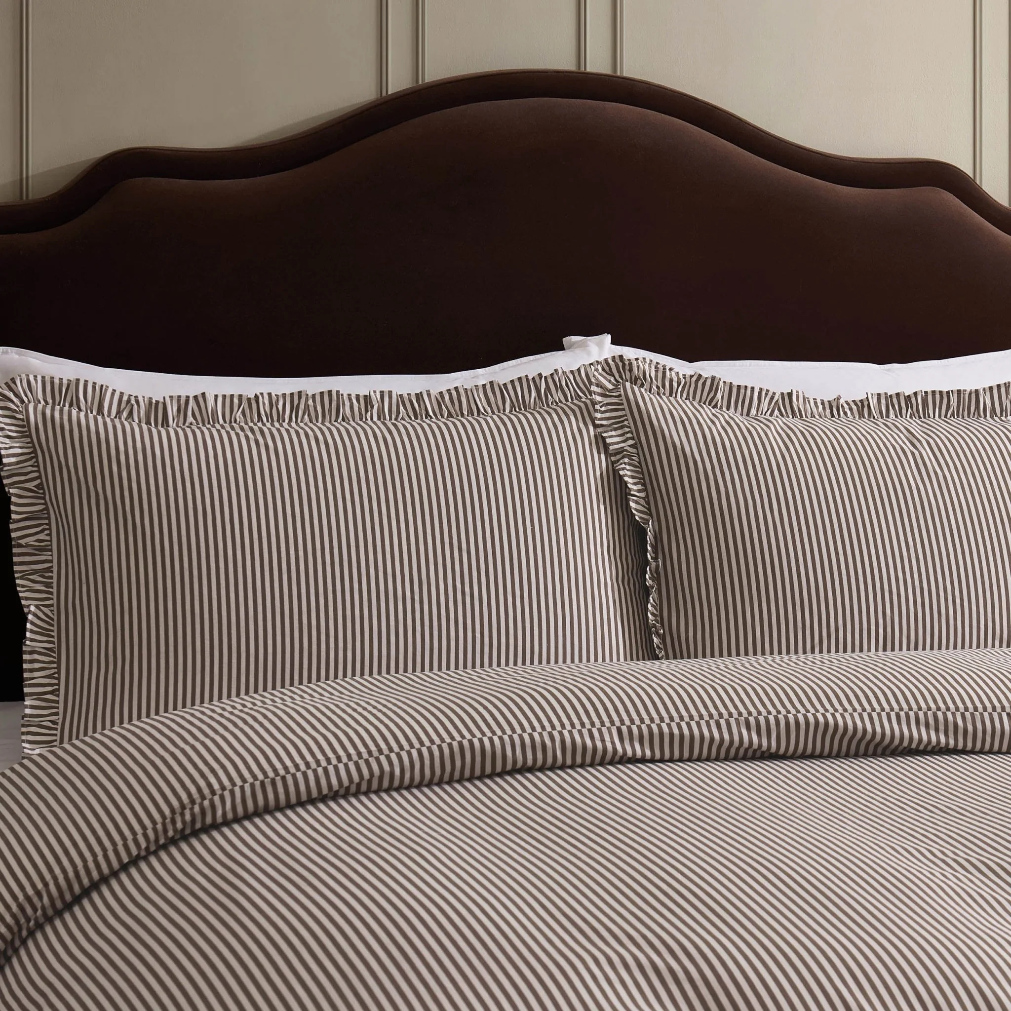 Remy 100% Cotton Duvet Covet & Pilllowcase Set - Mocha - Image 2