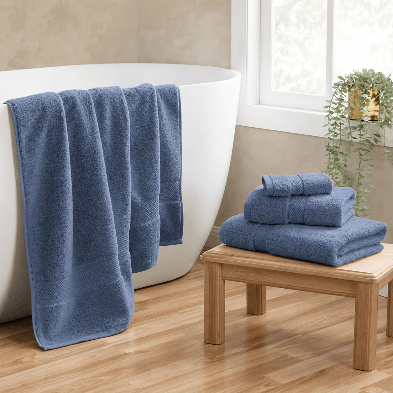 Rhodes Cotton Towel Collection - French Blue - Image 3