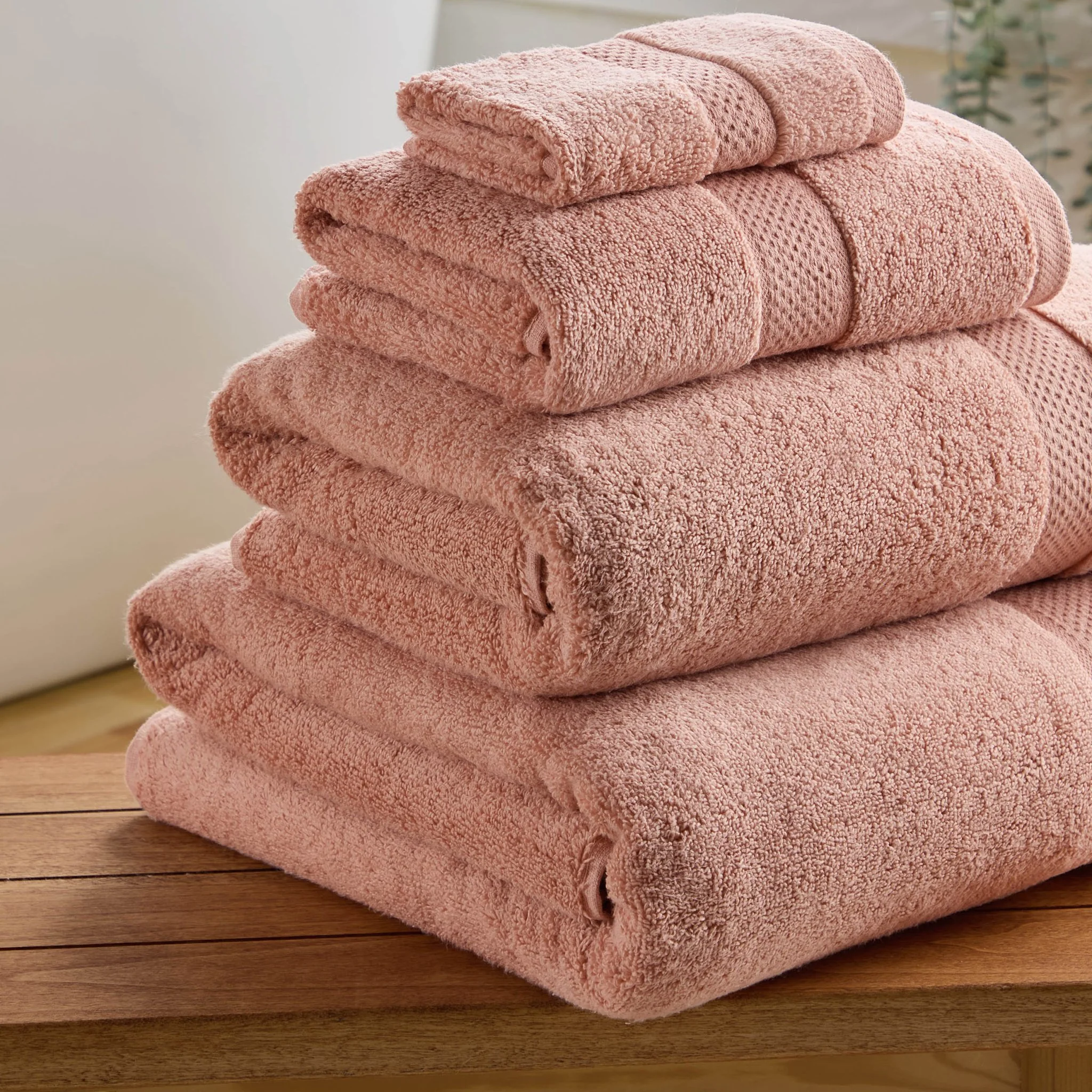 Rhodes Cotton Towel Collection - Pink - Image 2