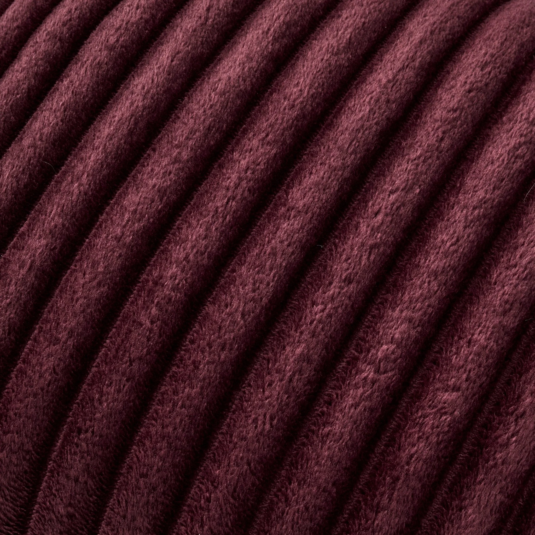 Ribbed Flannel Faux Fur Sofa Cushion Cover - Aubergine - Image 2