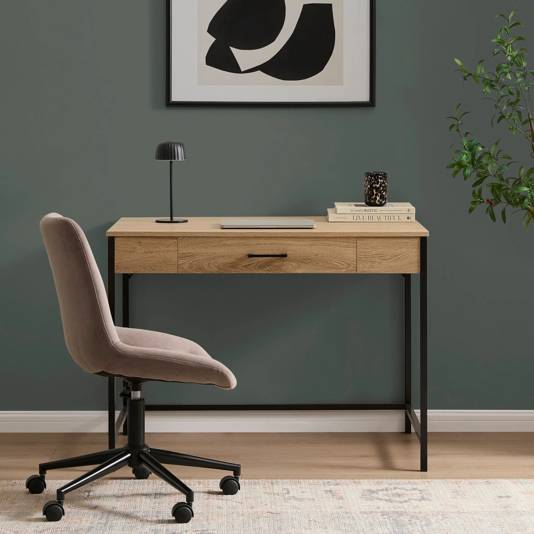 Riley Desk with Drawer - Light Wood