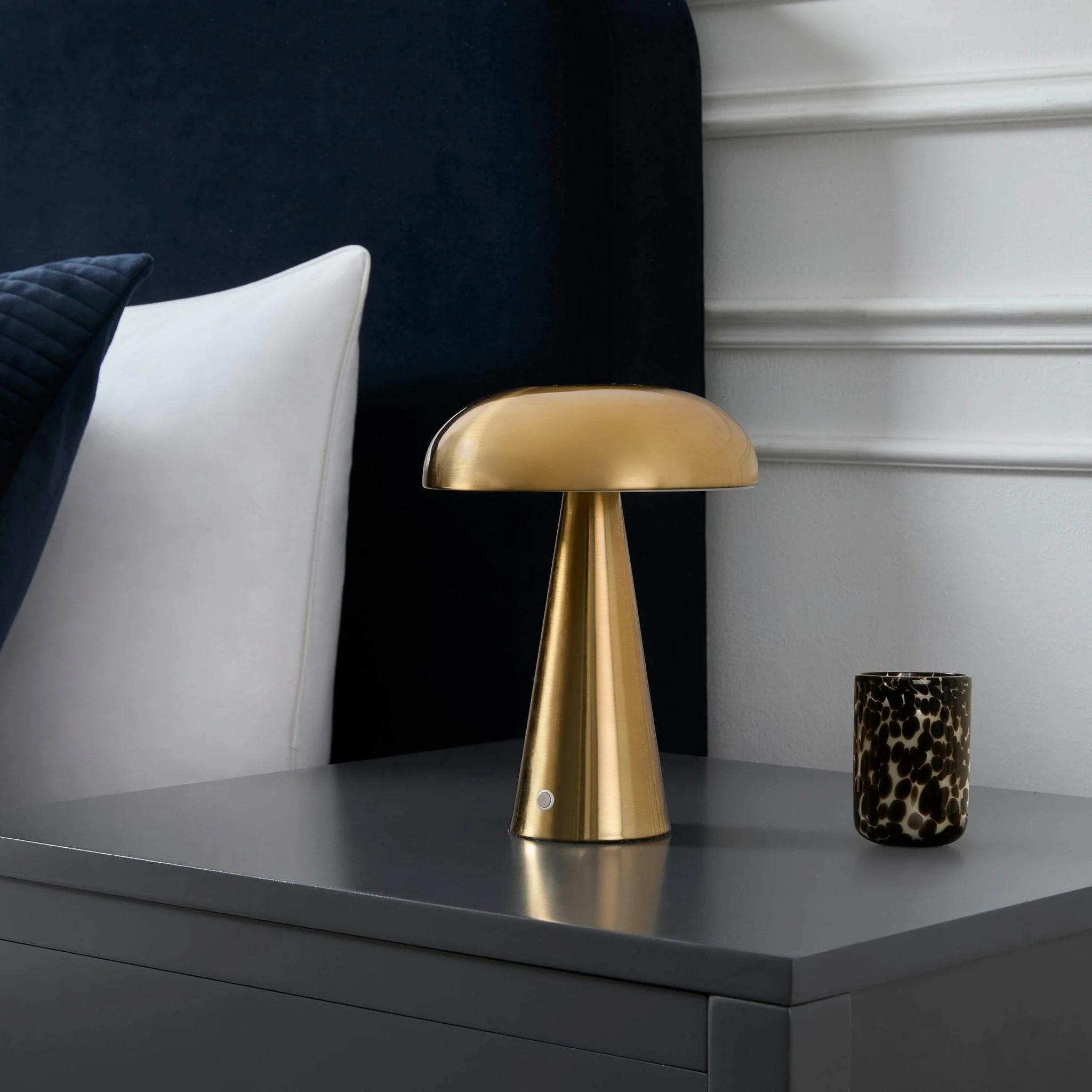 Riley Domed LED Rechargeable Wireless Lamp - Gold - Image 2
