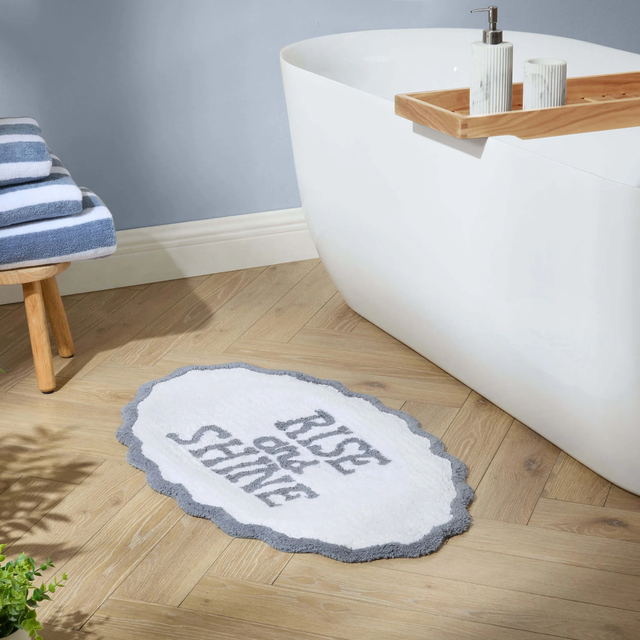 Rise and Shine Bath Mat  - French Blue