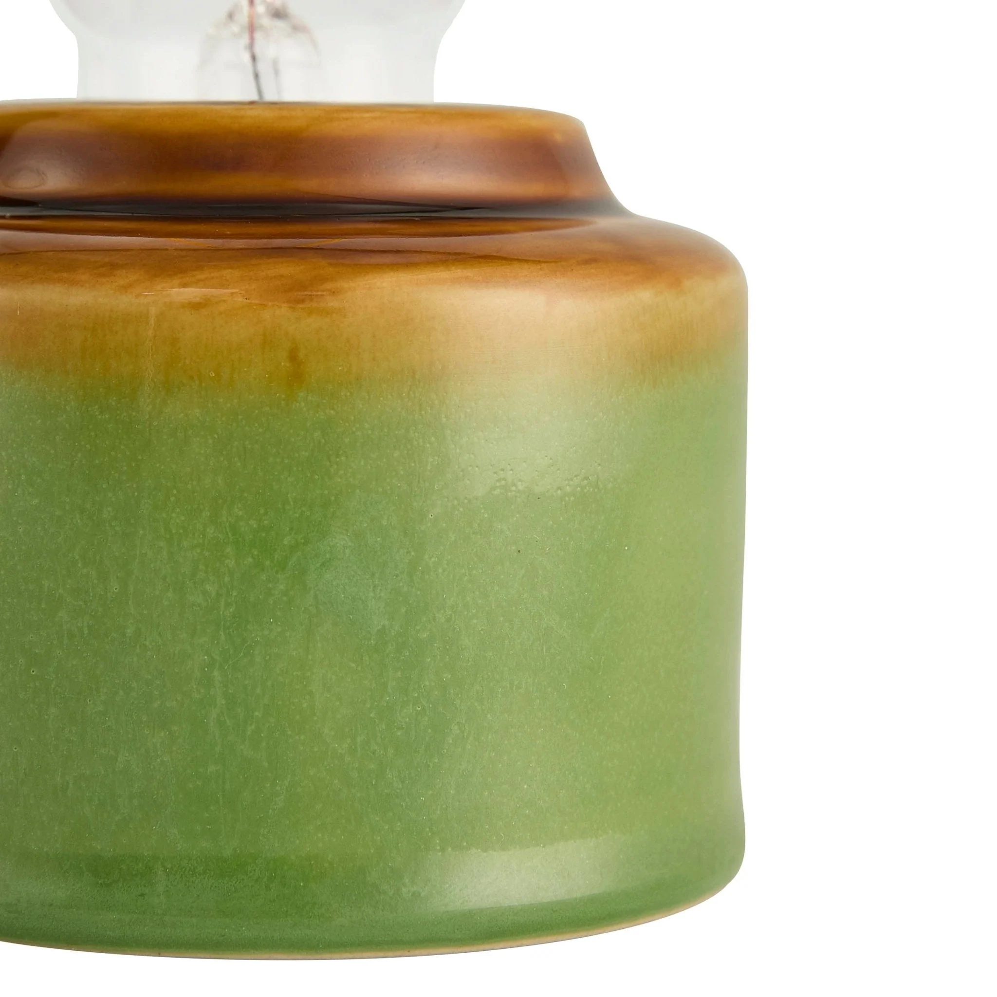 Robin Reactive Glaze Ceramic Bulb Table Lamp - Green/Brown - Image 5