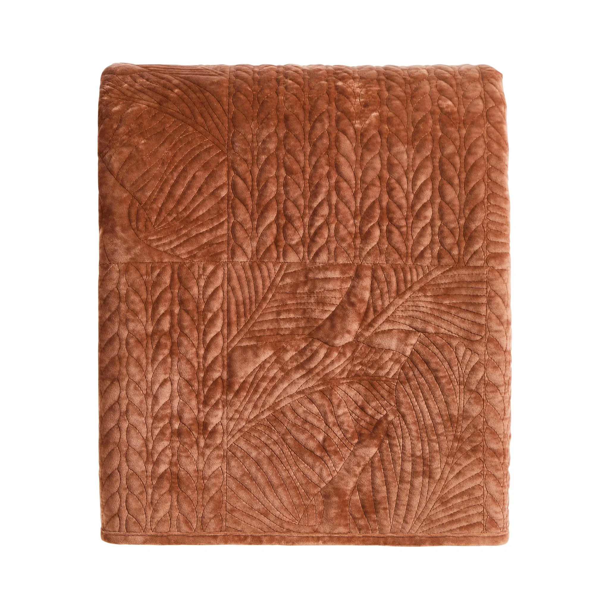 Rome Velvet Greek Matelasse Bedspread - Orange - Image 3