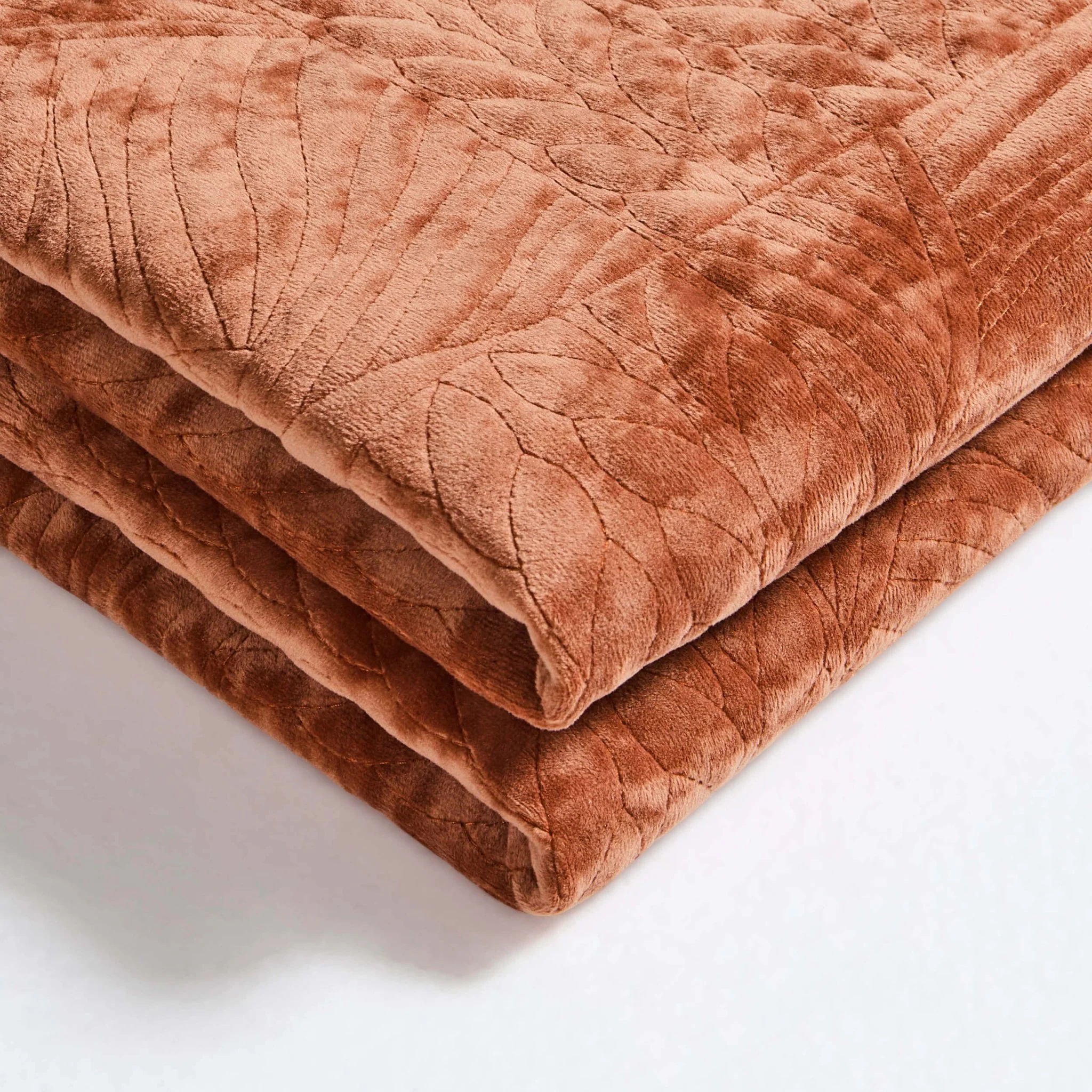 Rome Velvet Greek Matelasse Bedspread - Orange - Image 4