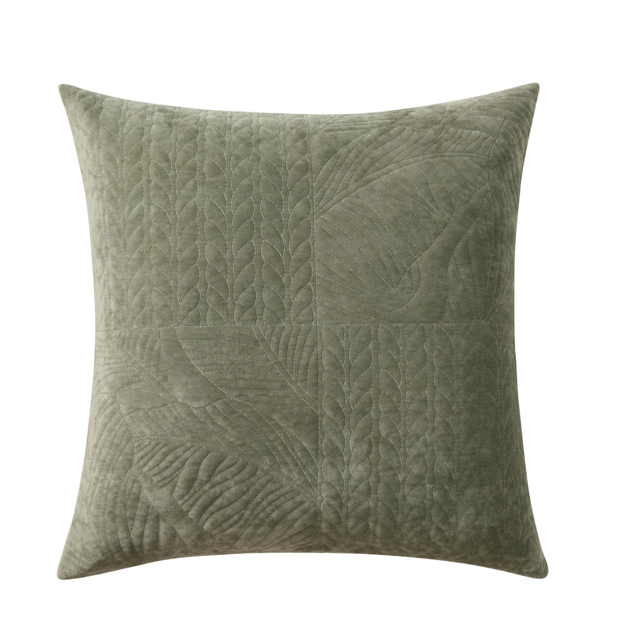 Rome Velvet Greek Matelasse Cushion Cover - Basil - Image 3