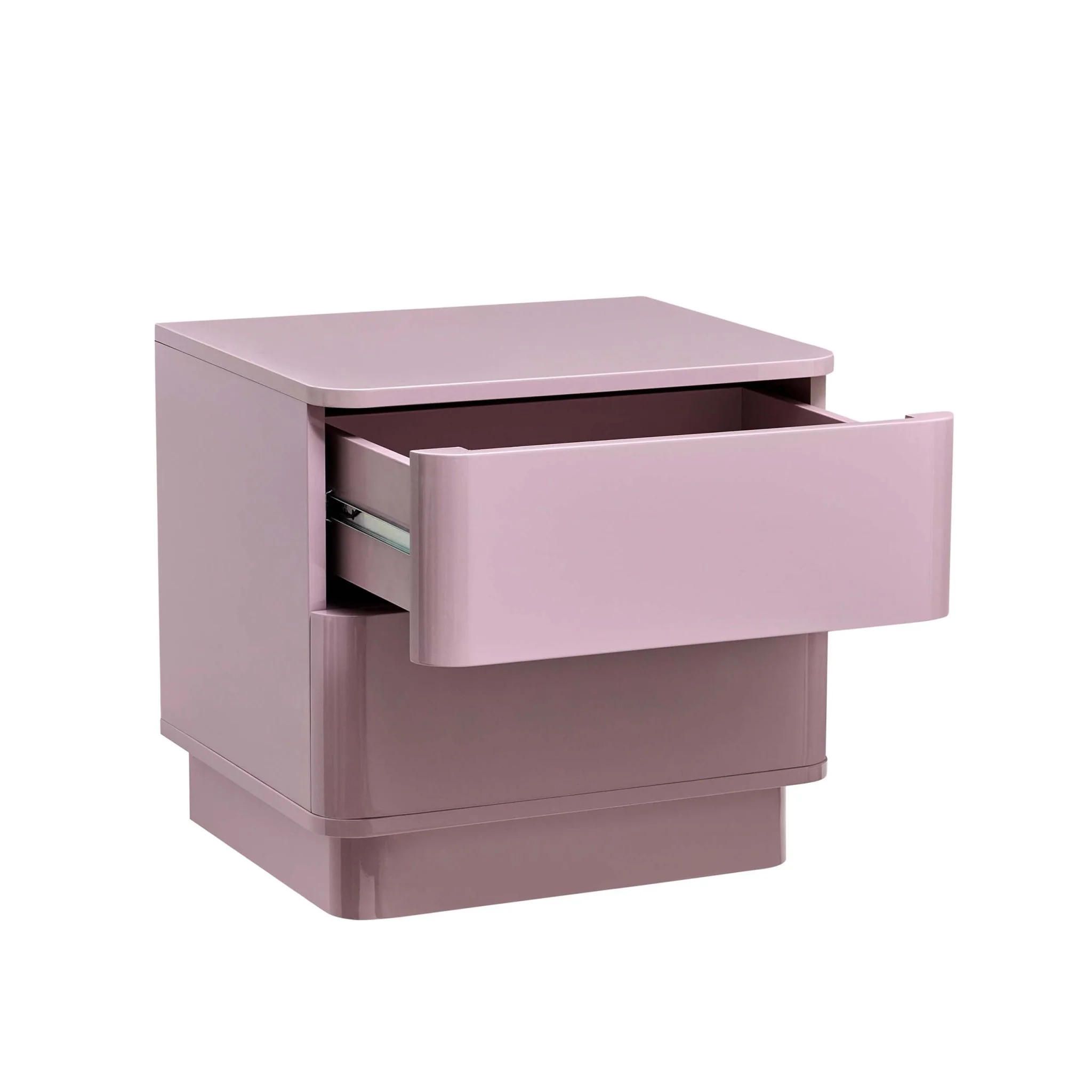 Romilly High Gloss 2 Drawer Bedside Table - Violet Ice - Image 4