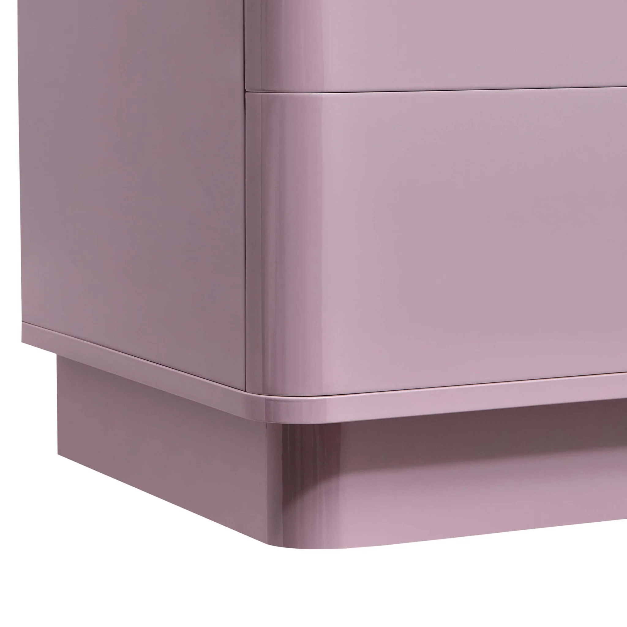 Romilly High Gloss 2 Drawer Bedside Table - Violet Ice - Image 7
