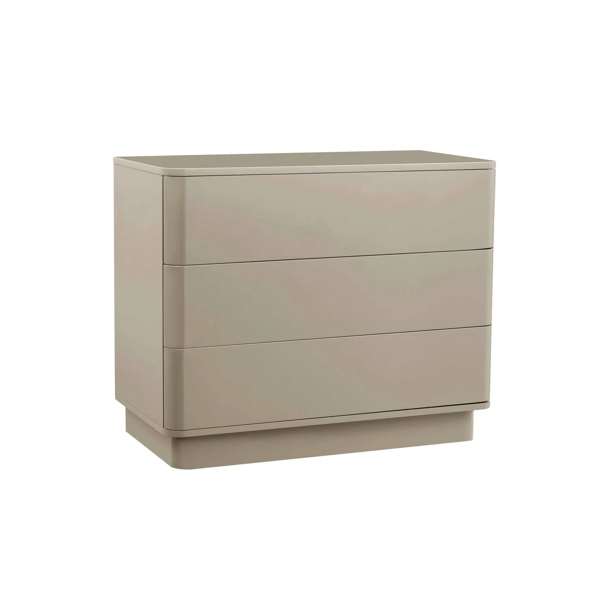 Romilly High Gloss 3 Drawer Chest - Taupe - Image 2