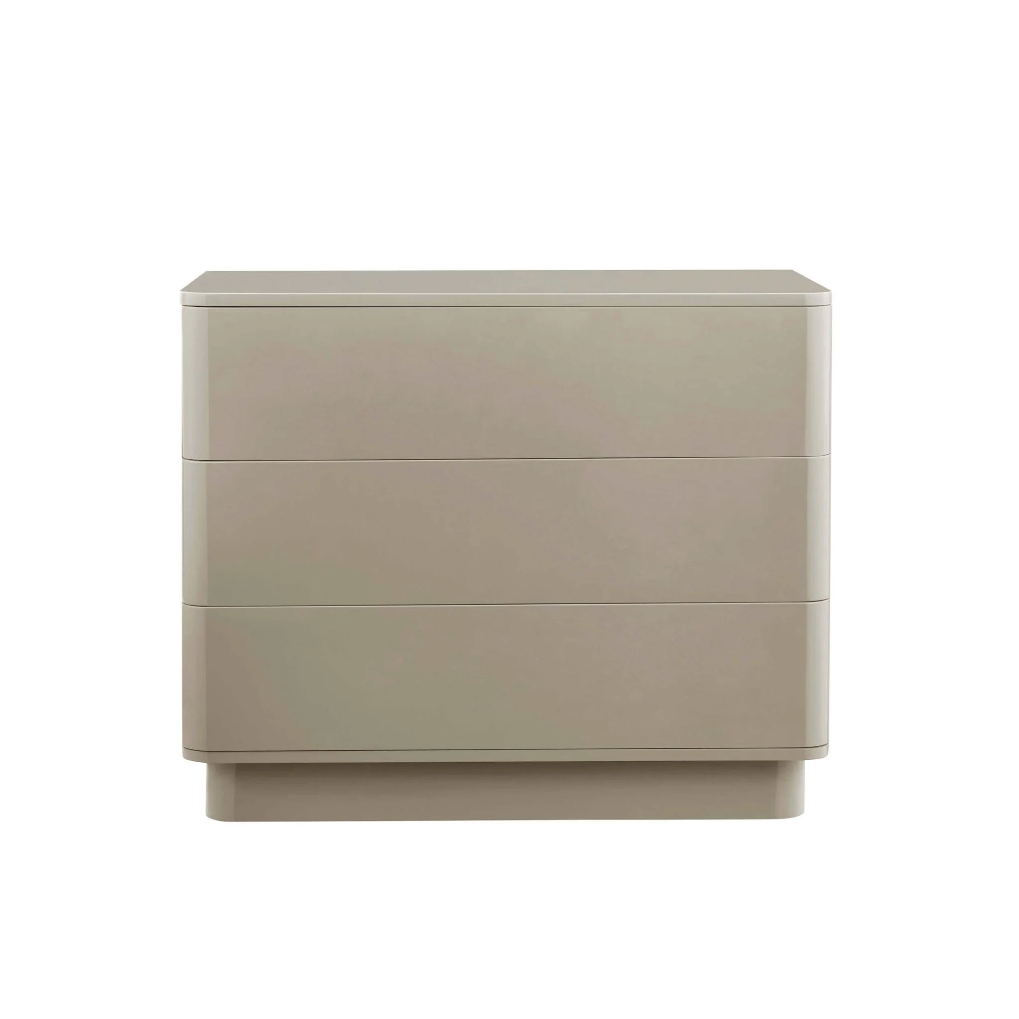 Romilly High Gloss 3 Drawer Chest - Taupe - Image 4